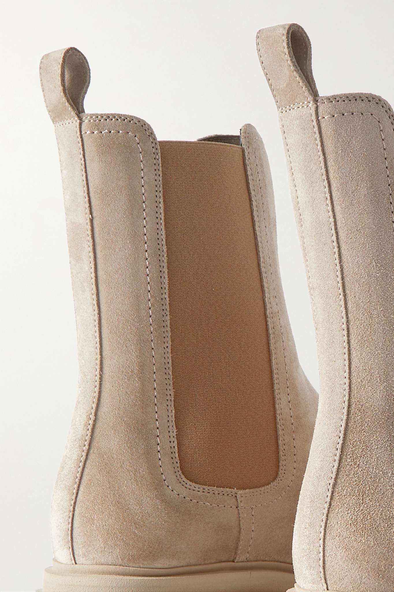 Rubbed-trimmed bead-embellished suede Chelsea boots - 4