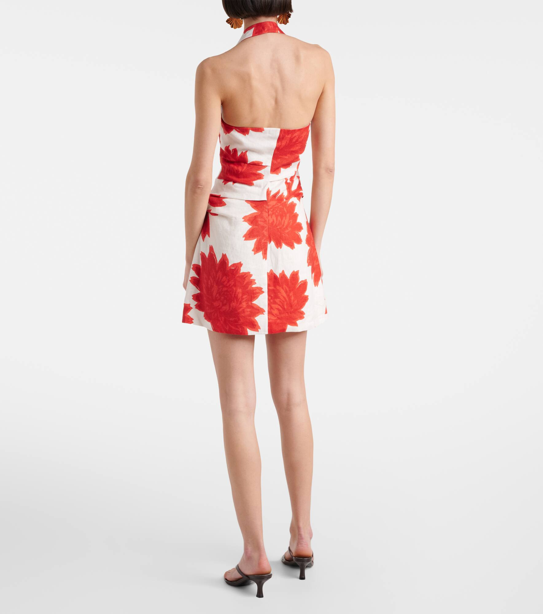 Floral ruched linen minidress - 3