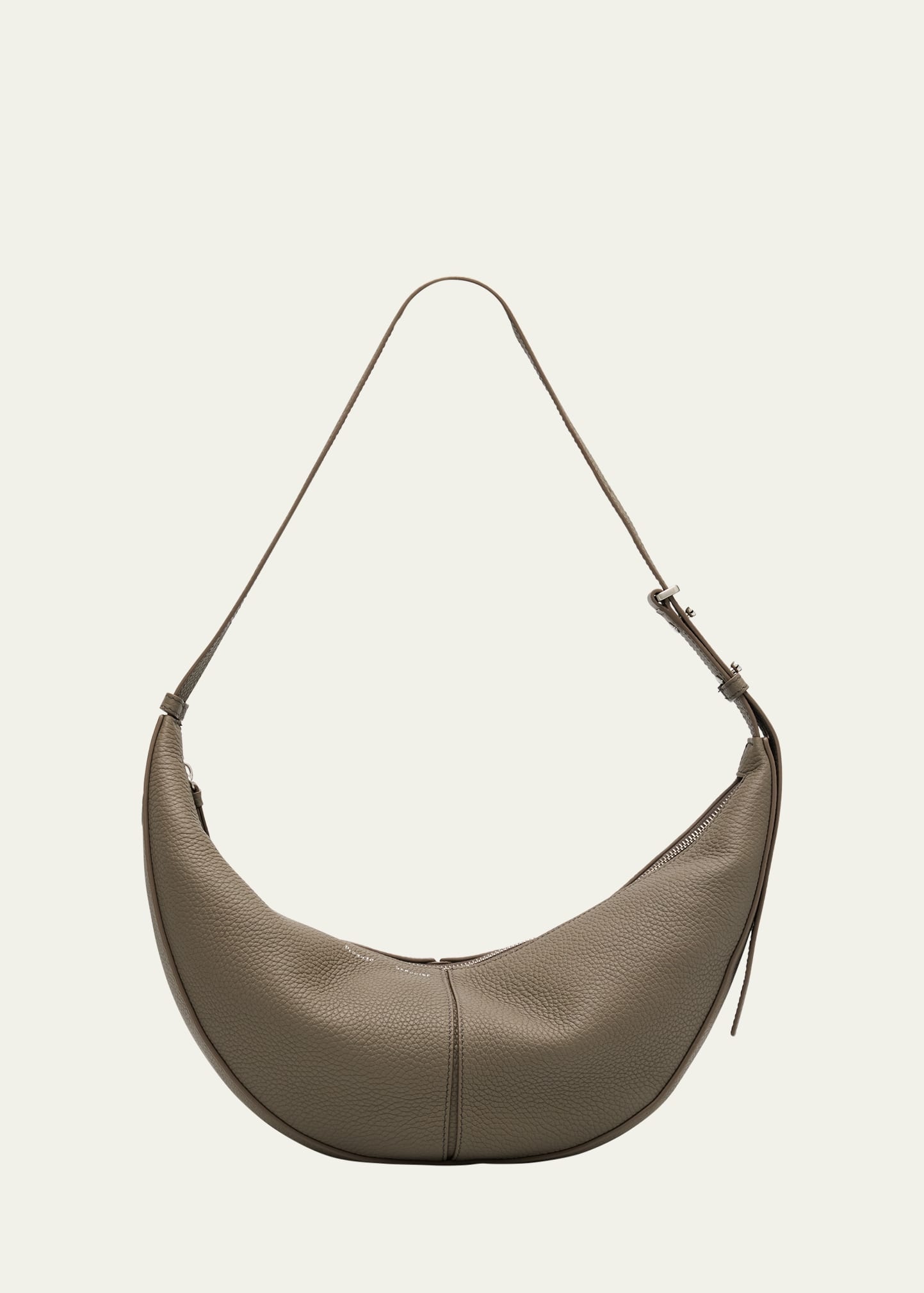 Slide Pebbled Leather Shoulder Bag - 1