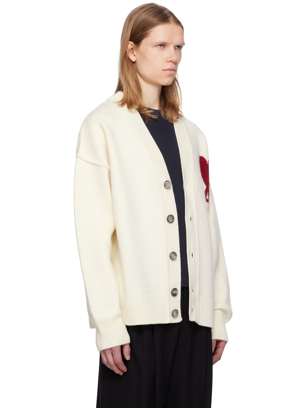 Off-White Wool Ami de Coeur Cardigan - 2
