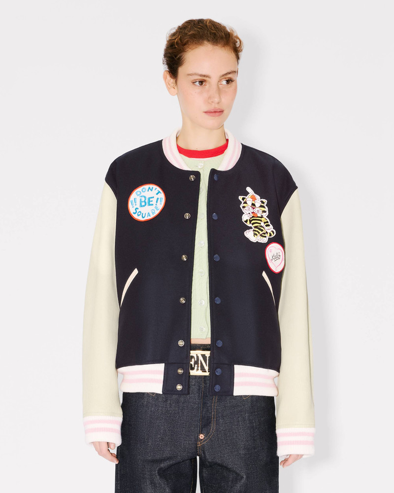 'KENZO Badges' oversized varsity blouson in wool 4