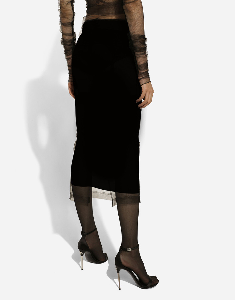 Tulle pencil skirt with slit 7