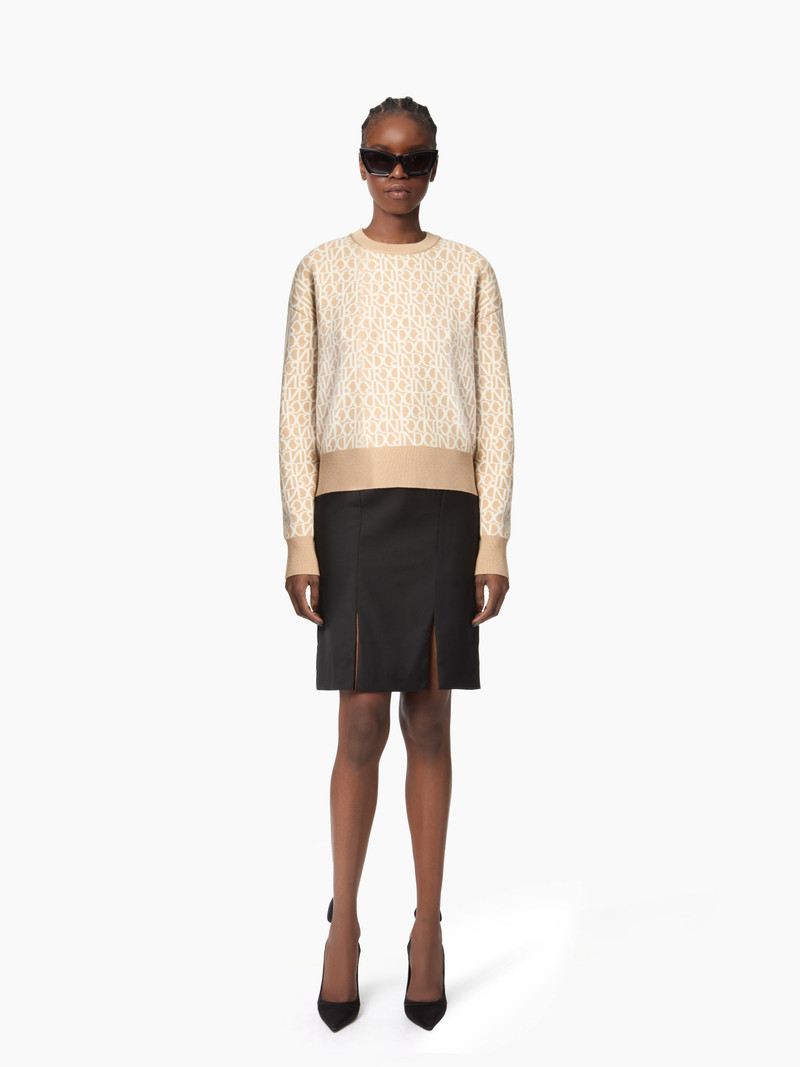 Beige Logo-Print Sweater 1