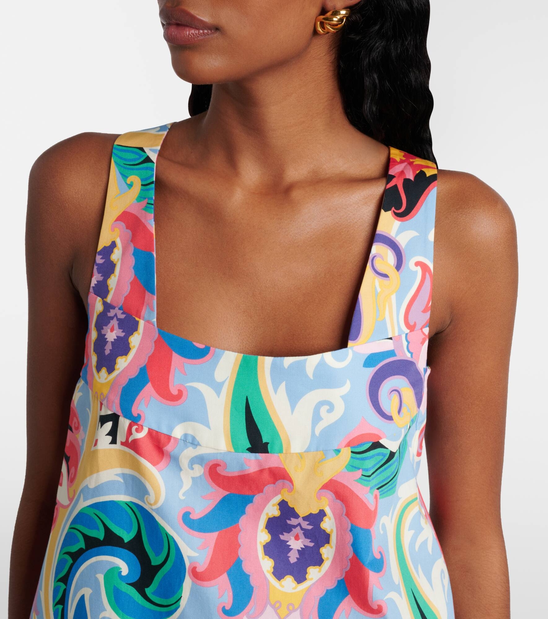 Printed cotton minidress - 4