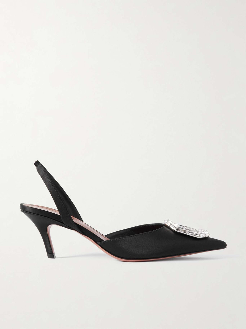 Camelia crystal-embellished patent-leather slingback pumps - 1