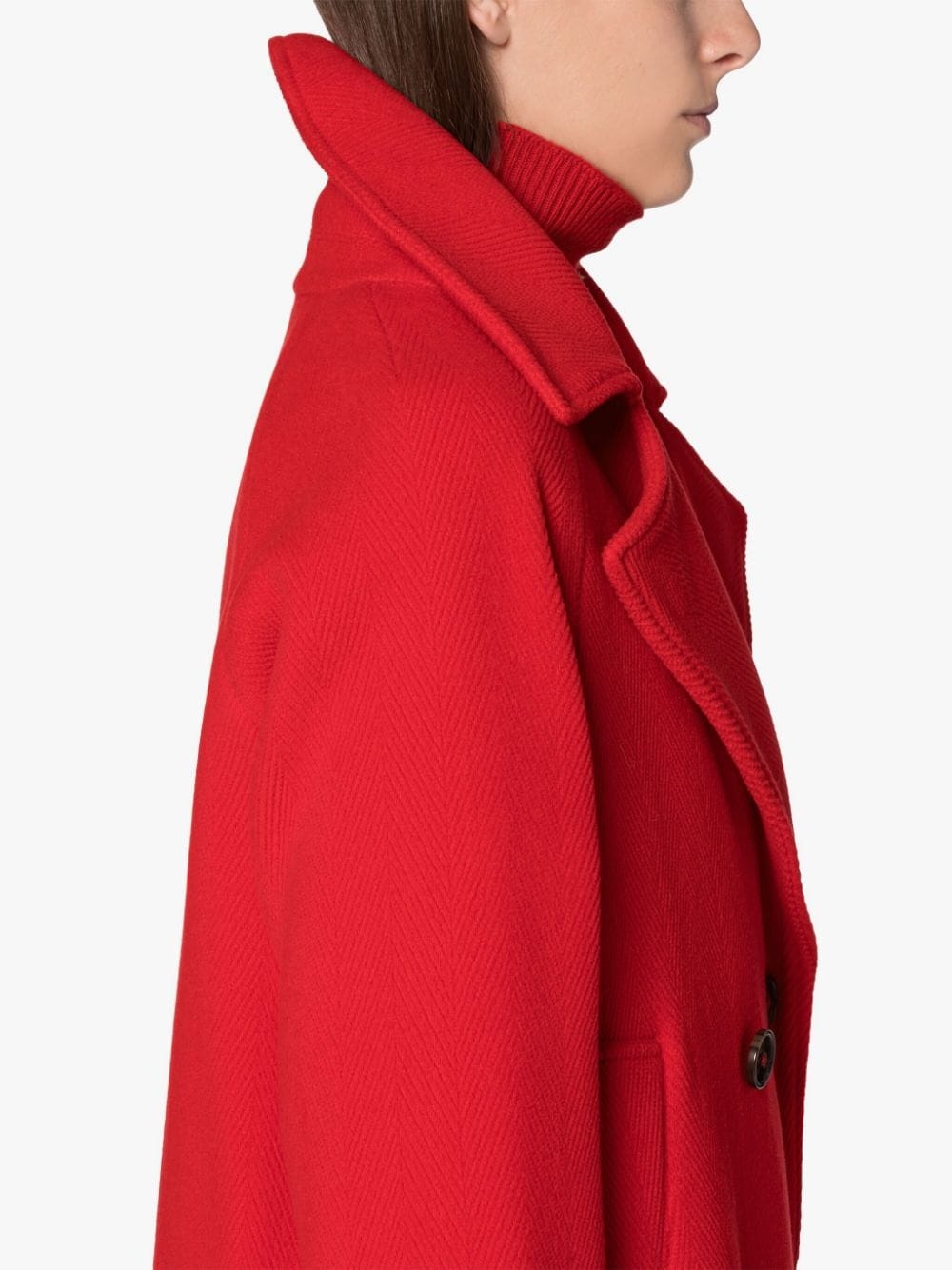 ROBINA RED VIRGIN WOOL BLEND DOUBLE BREASTED COAT - 6