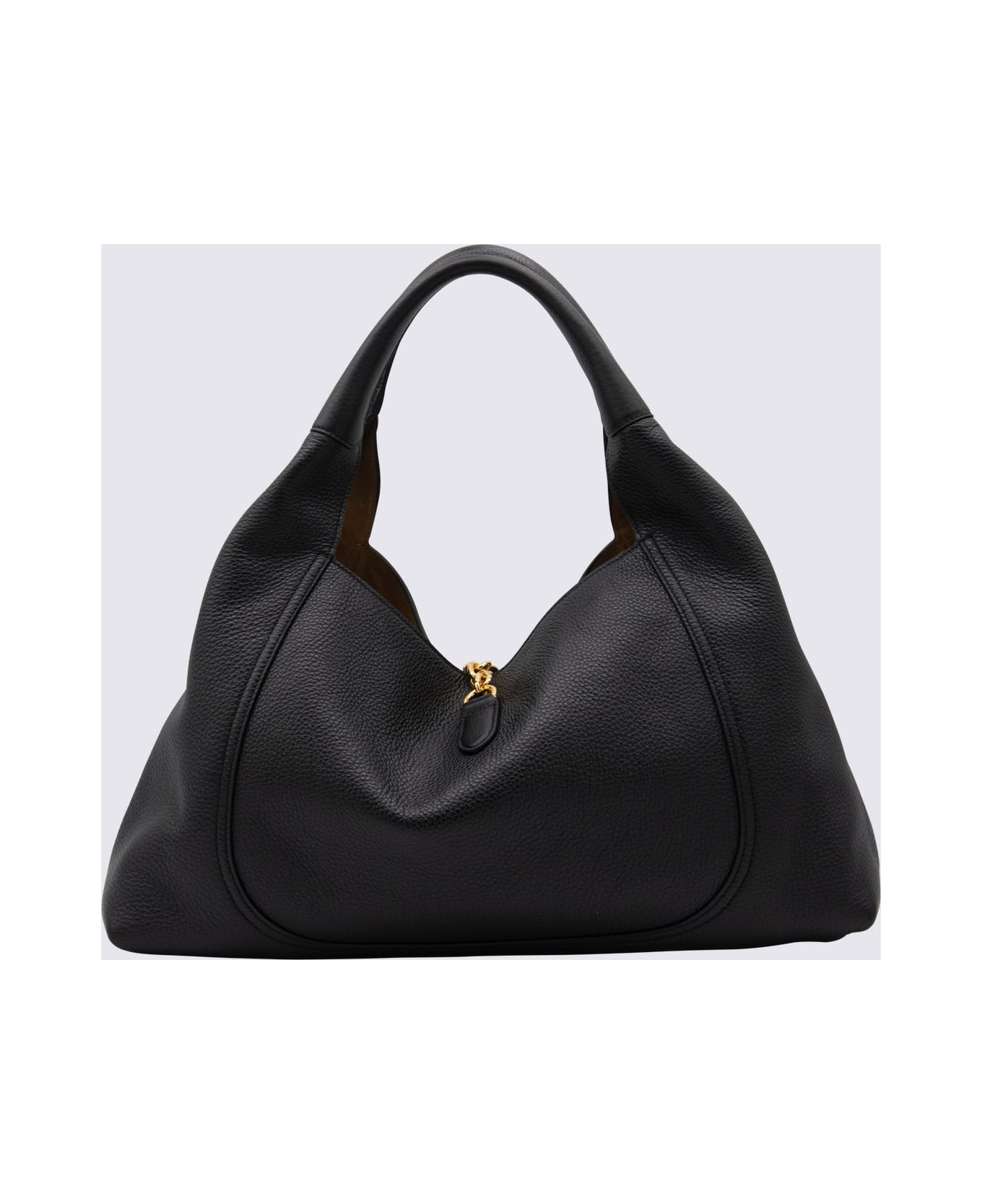 Black Leather Softbit Maxi Totes - 3