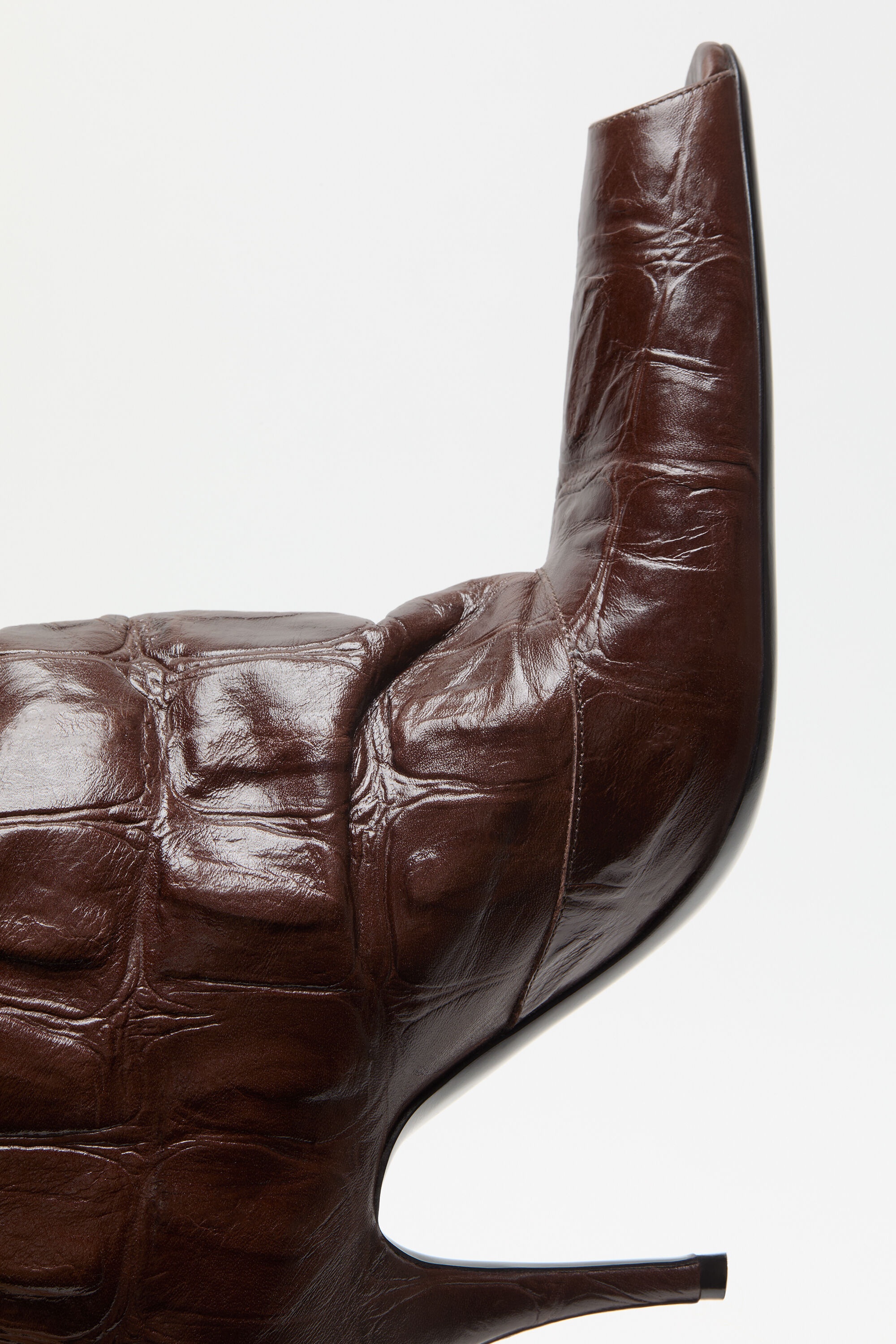 Leather boots open toe - Chocolate brown - 3