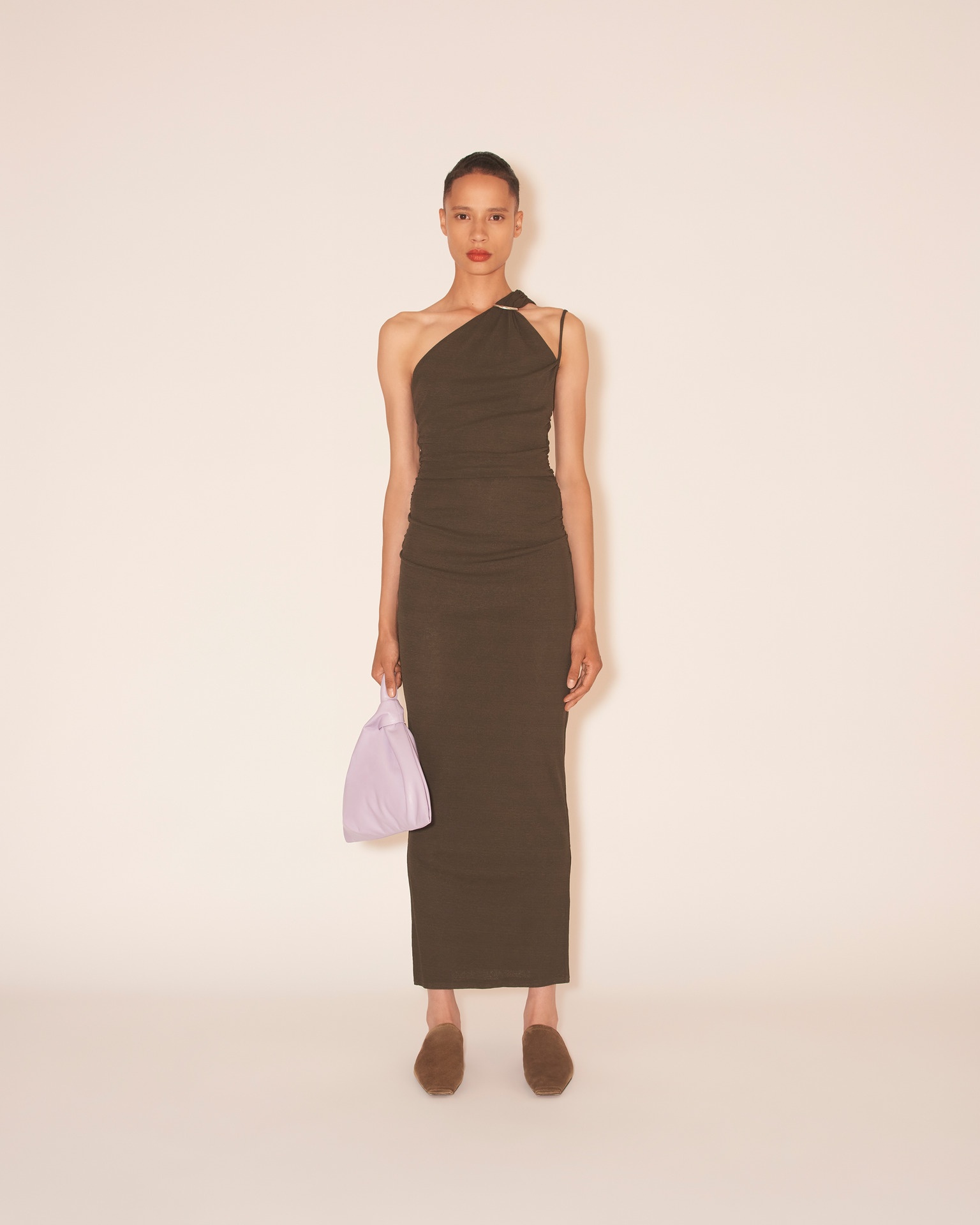 LENNA - One shoulder dress - Pine green - 3