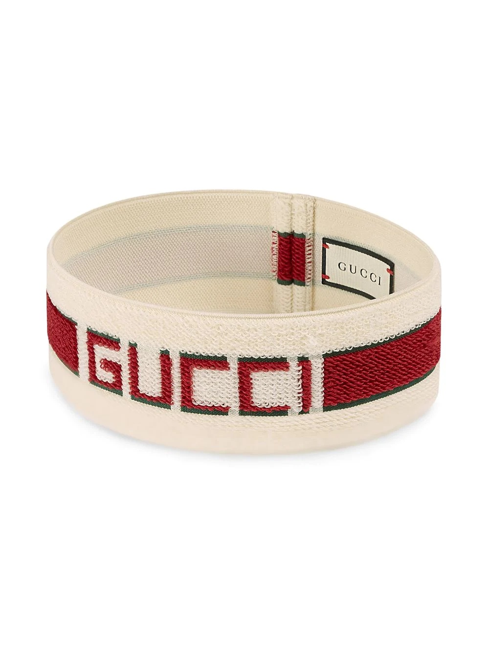 red and white Elastic Gucci stripe headband - 2