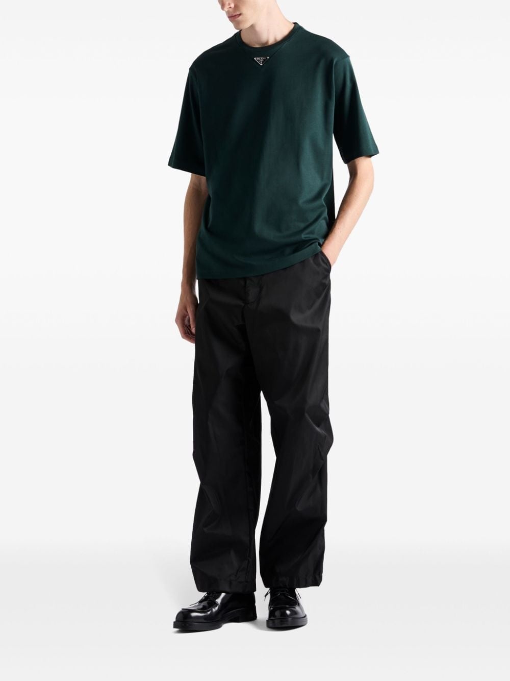 triangle logo cotton t-shirt - 2