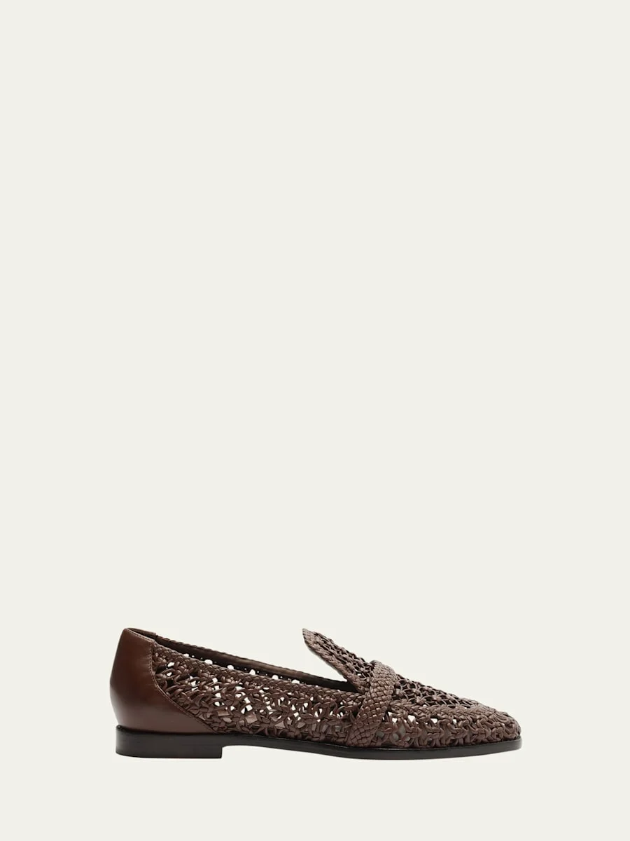 Jane Woven Leather Loafers - 1