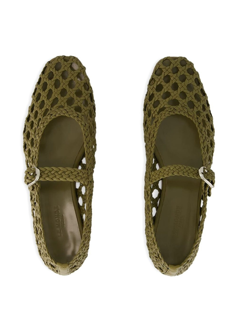 woven lather ballet flats 4