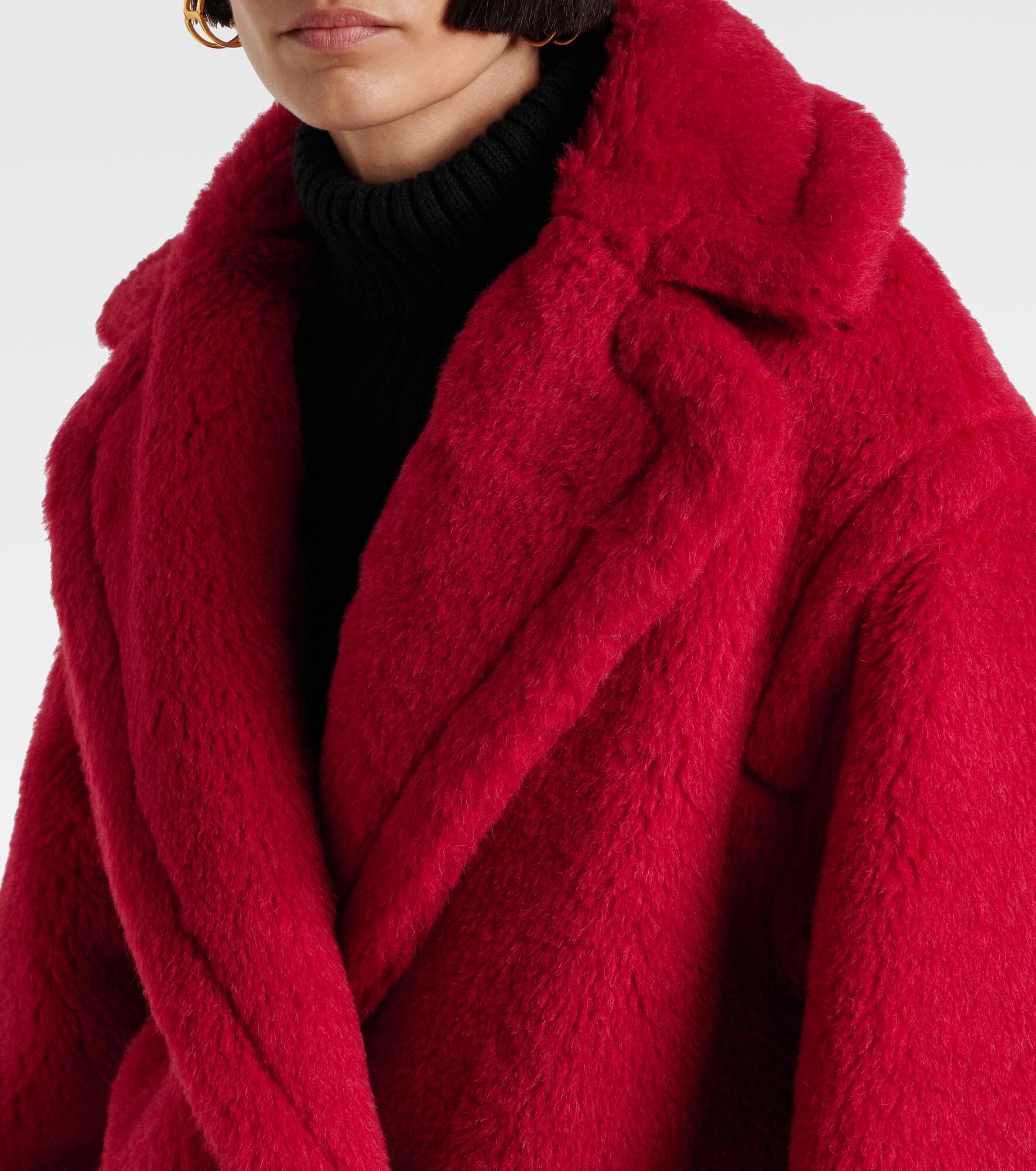 Cuba alpaca, wool, and silk teddy coat - 4