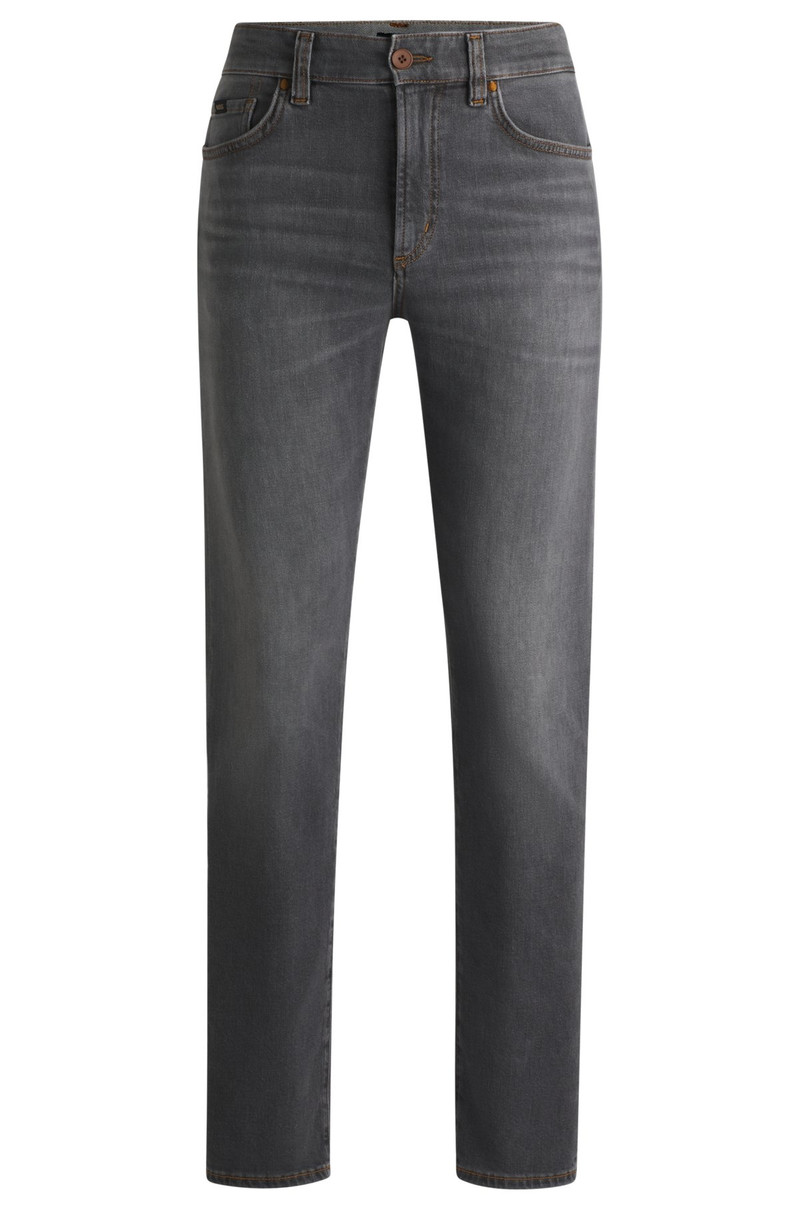 SLIM-FIT JEANS IN CHARCOAL STRETCH DENIM WITH CASHMERE 1