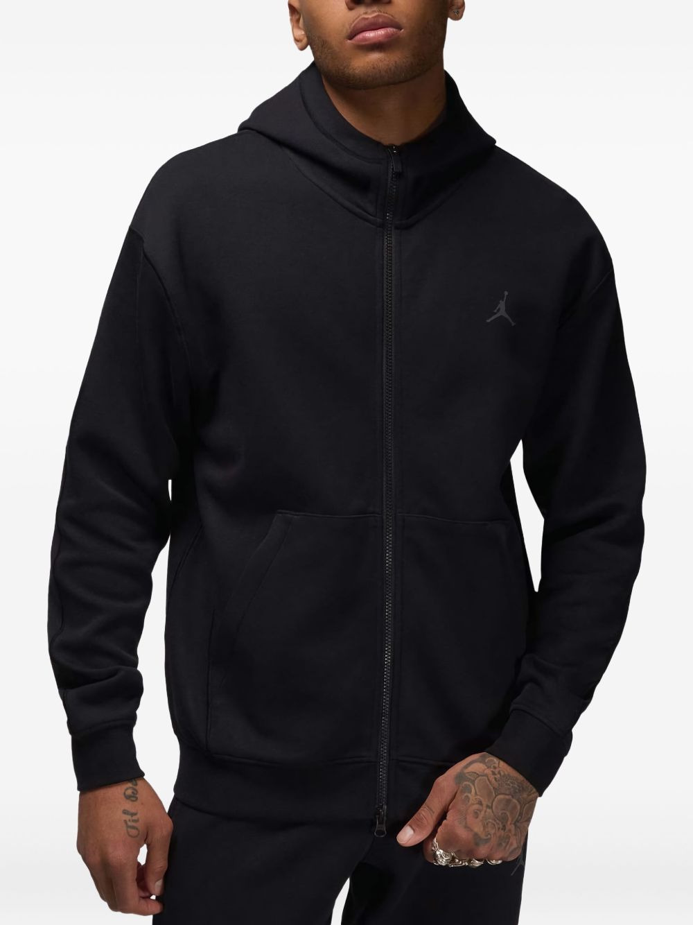 logo-detail zip-up hoodie - 2