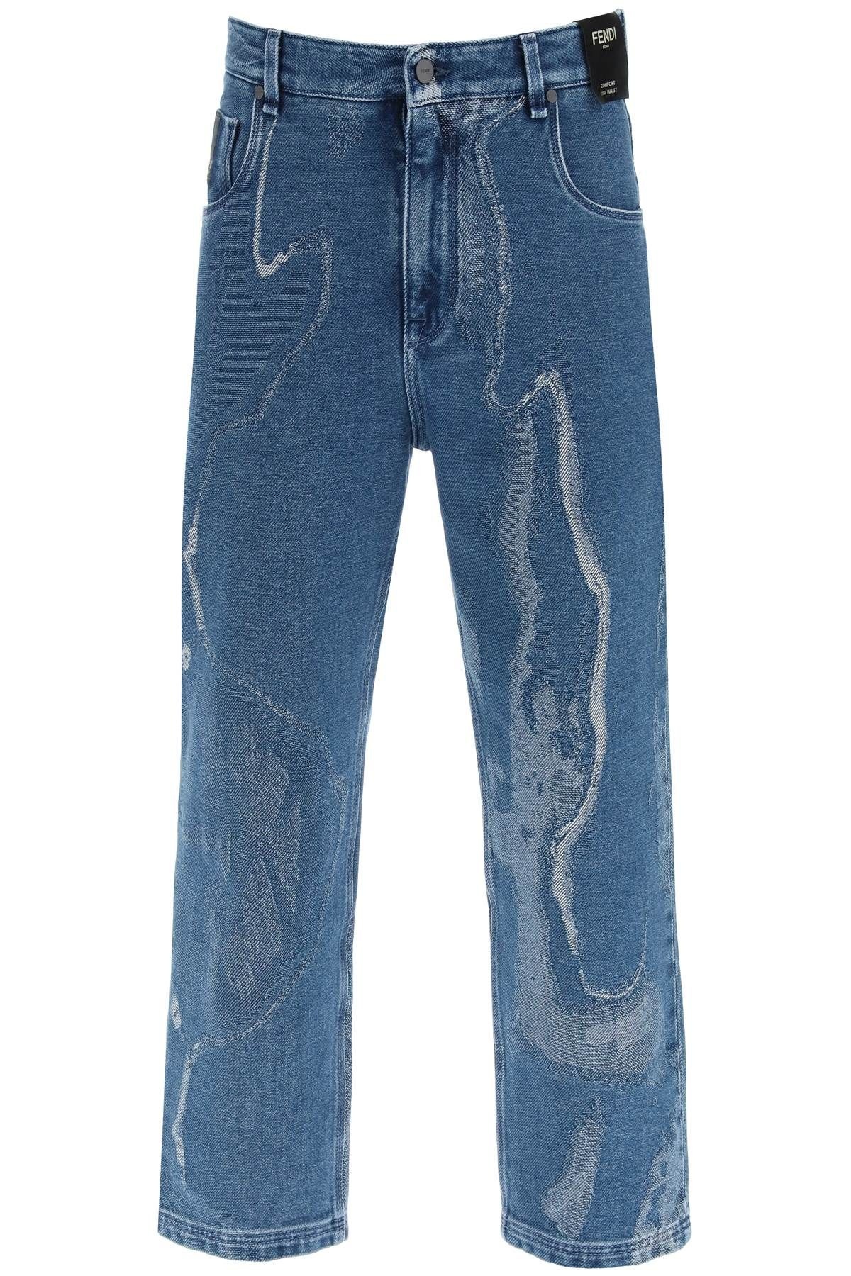 JACQUARD DENIM JEANS - 1