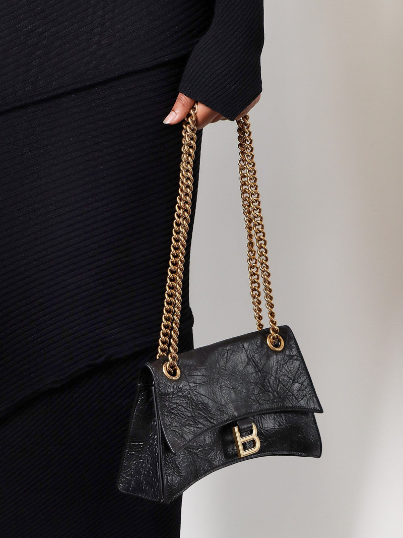 BALENCIAGA Leather Shoulder Bag With Frontal Monogram outlook