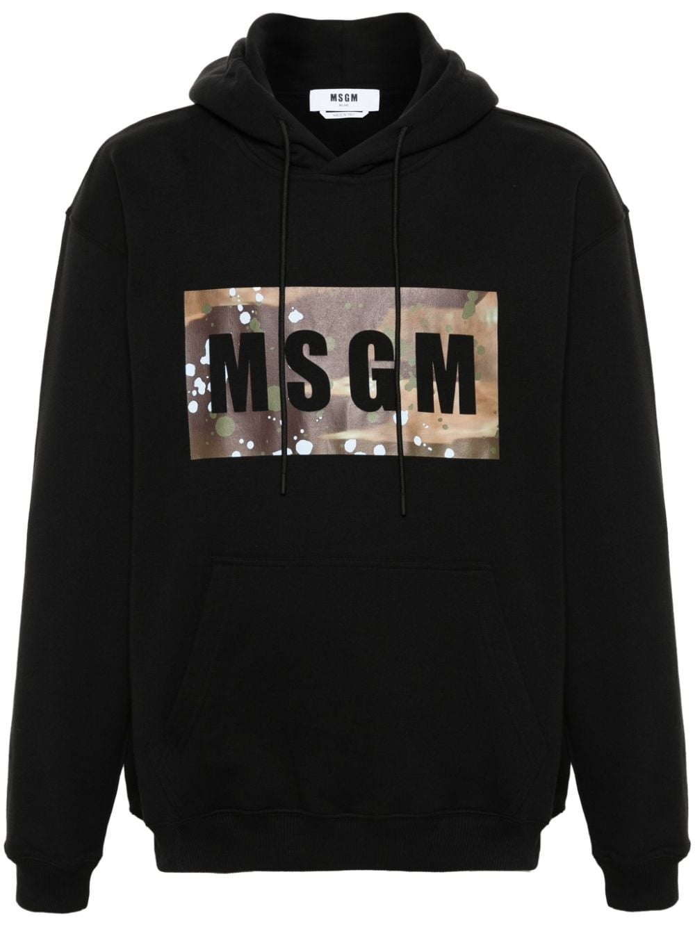 logo-print cotton hoodie - 1