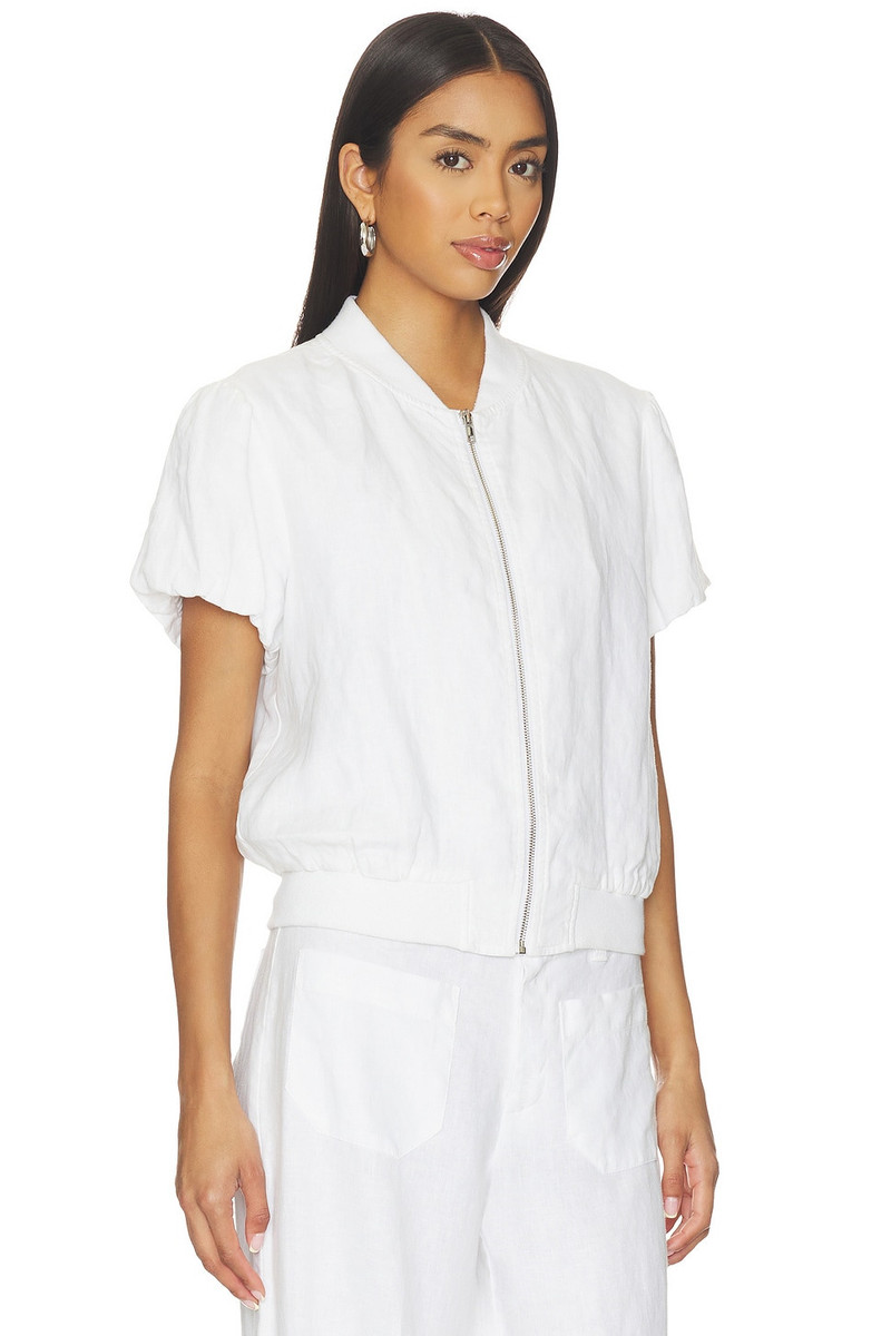 SANCTUARY Everly Linen Bomber Top outlook