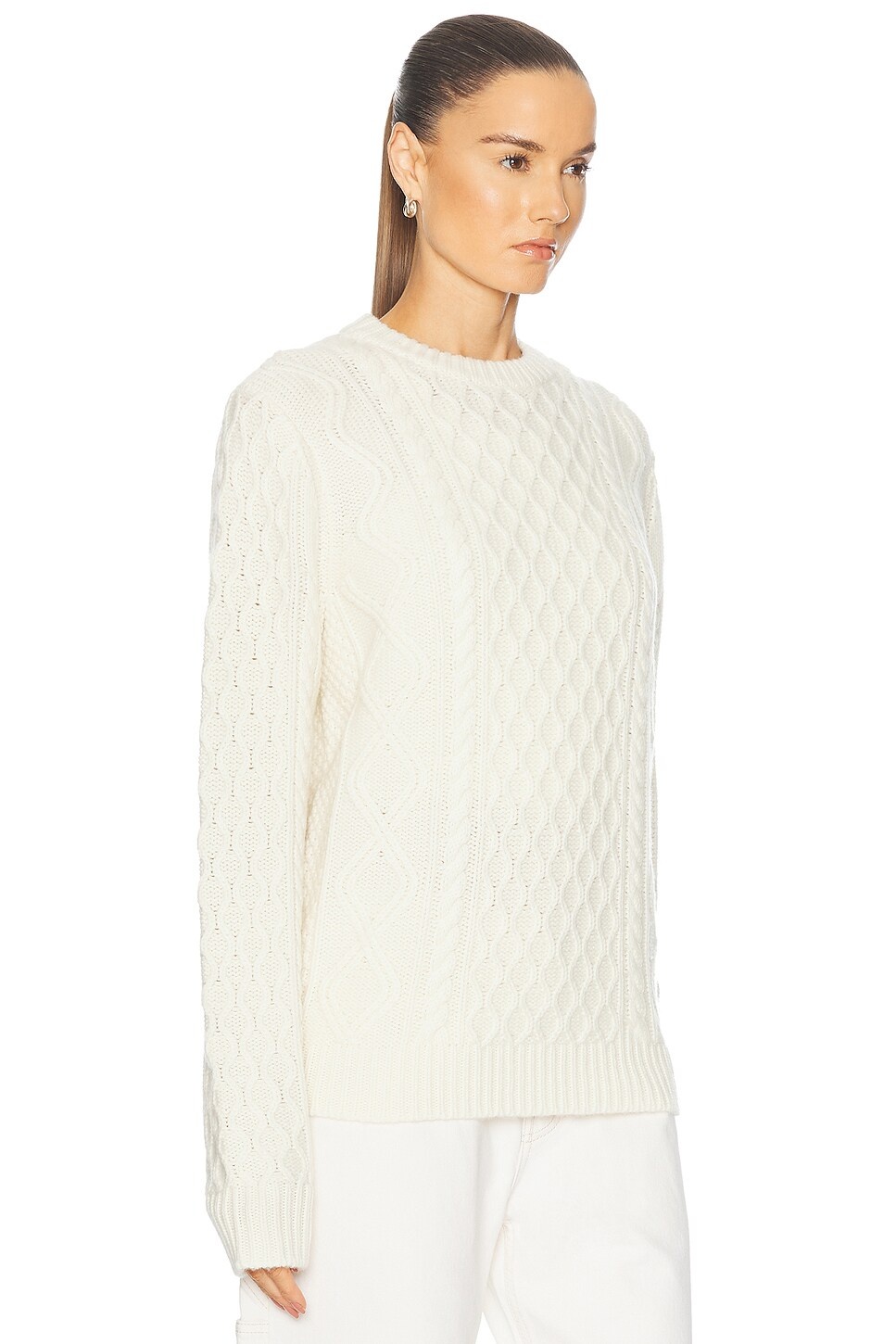Allday Cable Crew Neck Sweater in Cashmere Blend - 2