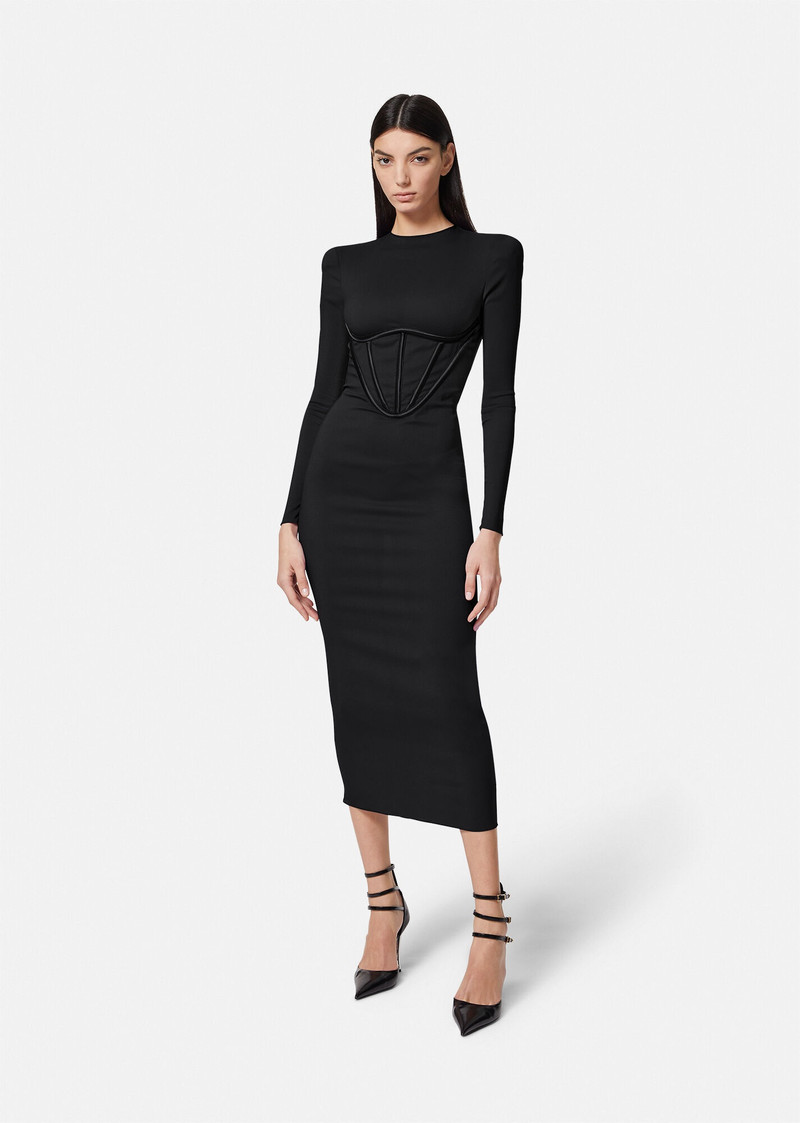 VERSACE Corset Midi Dress - 1007380-1A01253_1B000 | REVERSIBLE