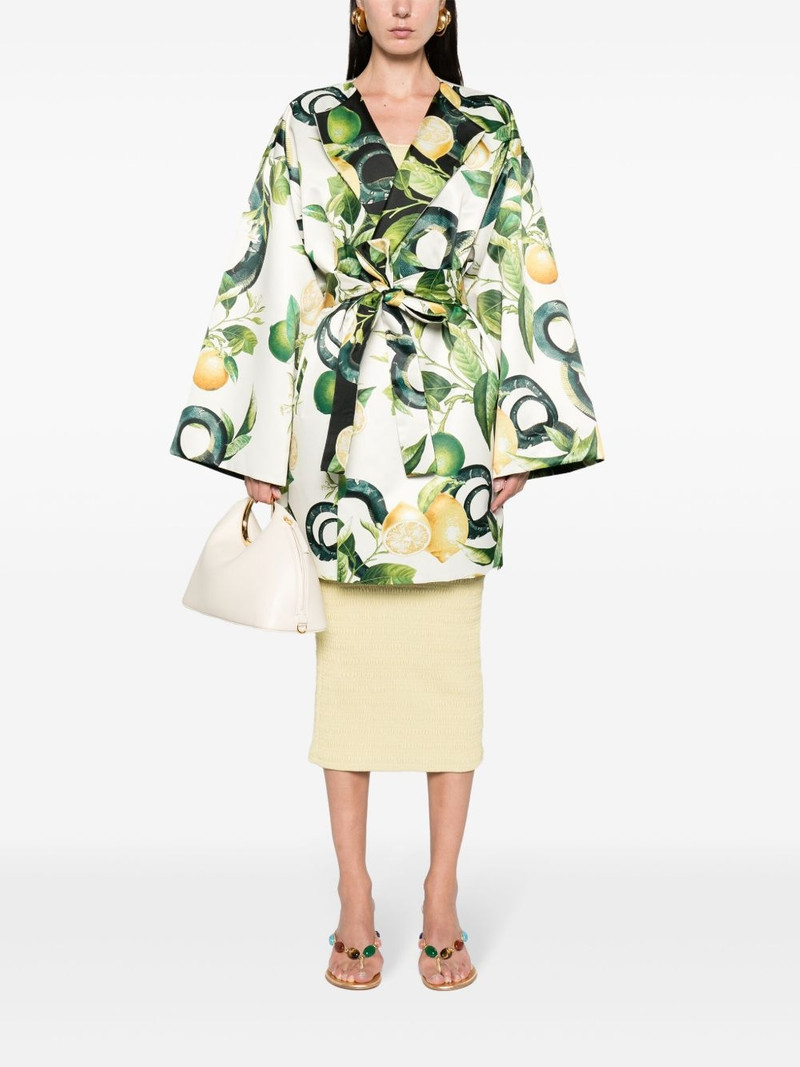 Roberto Cavalli Lemon-print silk coat outlook