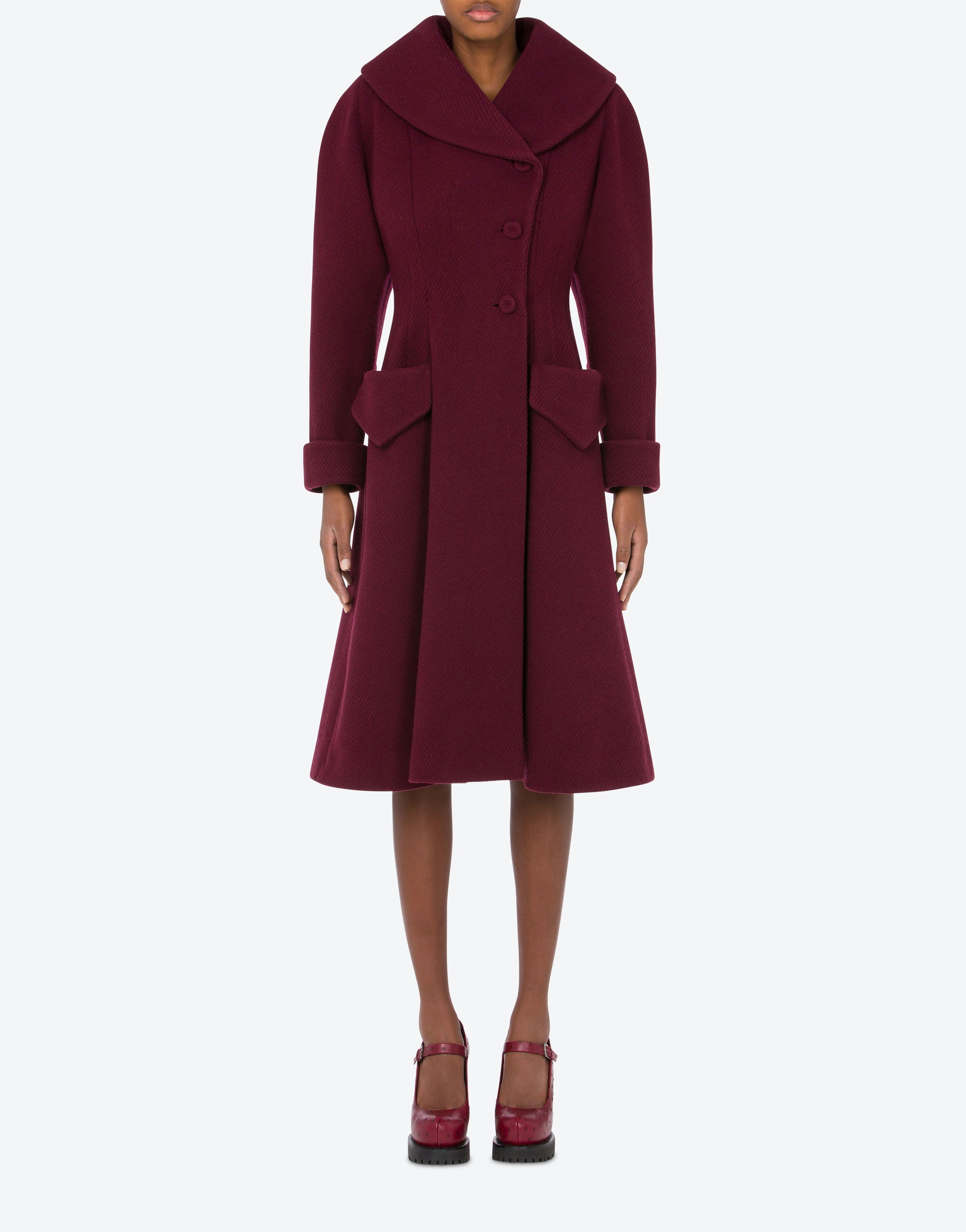 Moschino WOOL AND NYLON FELT COAT | REVERSIBLE
