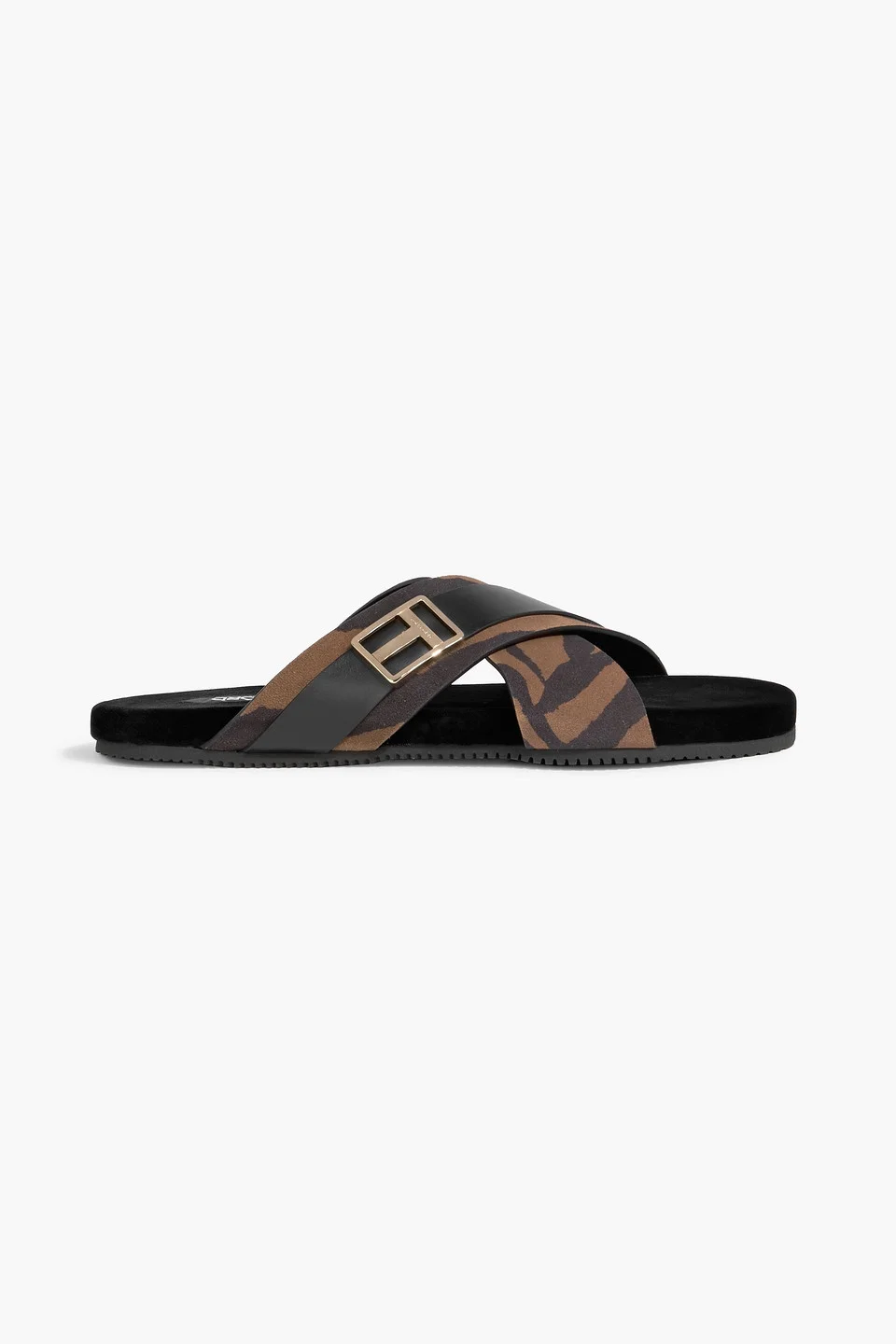 Zebra-print suede sandals - 1