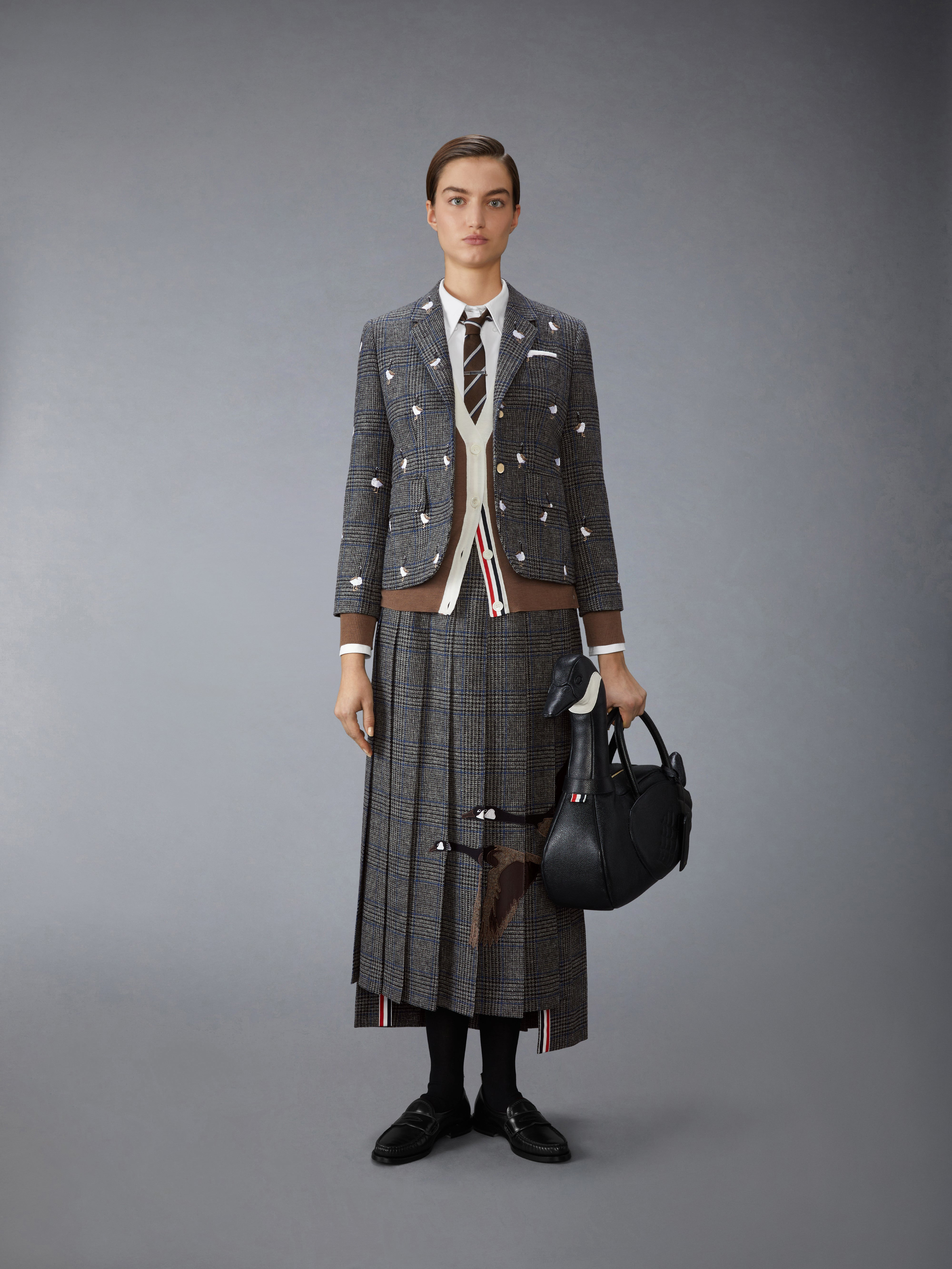 PRINCE OF WHALES HUNTING TWEED FLYING GEESE PLEATED SKIRT - 5