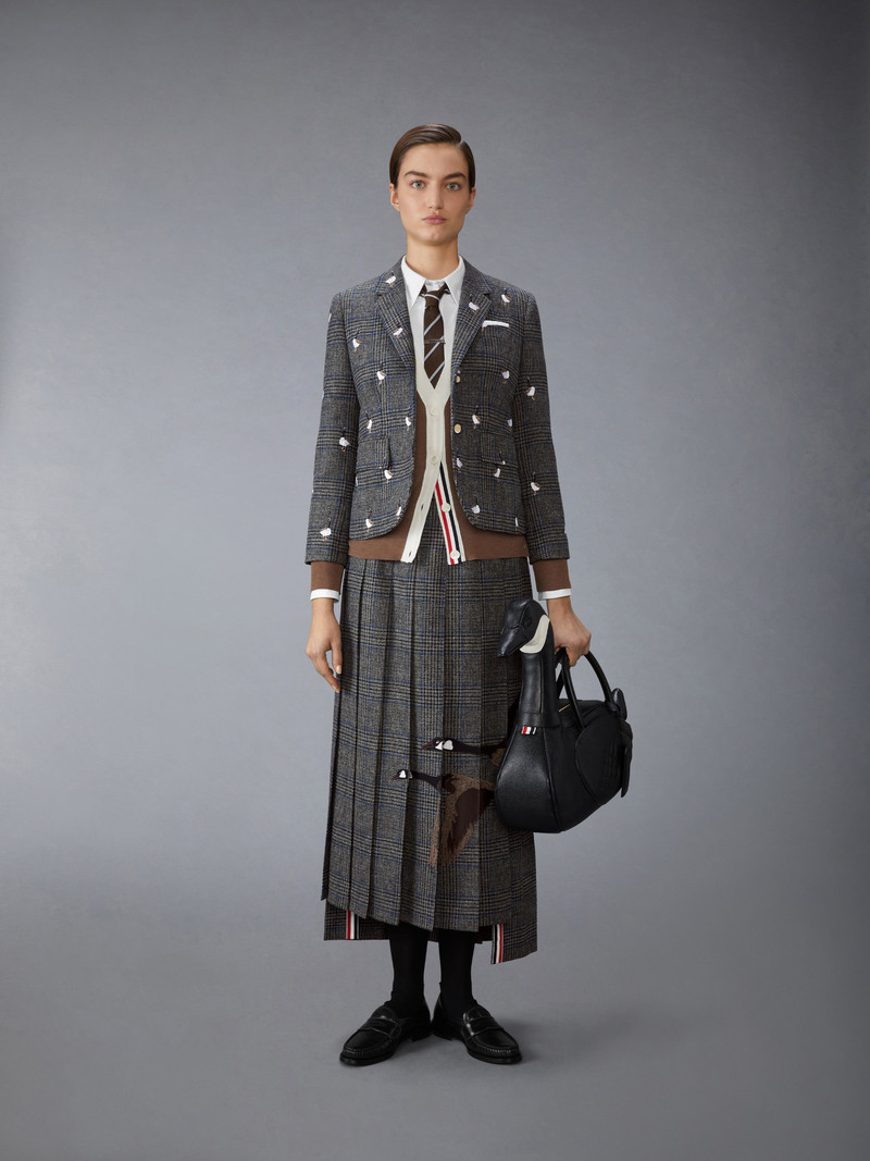 PRINCE OF WHALES HUNTING TWEED FLYING GEESE PLEATED SKIRT 5