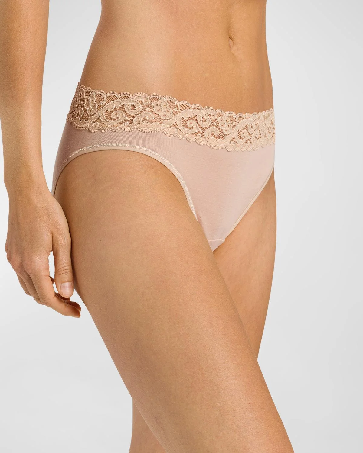 Moments High-Cut Lace-Trim Briefs - 1