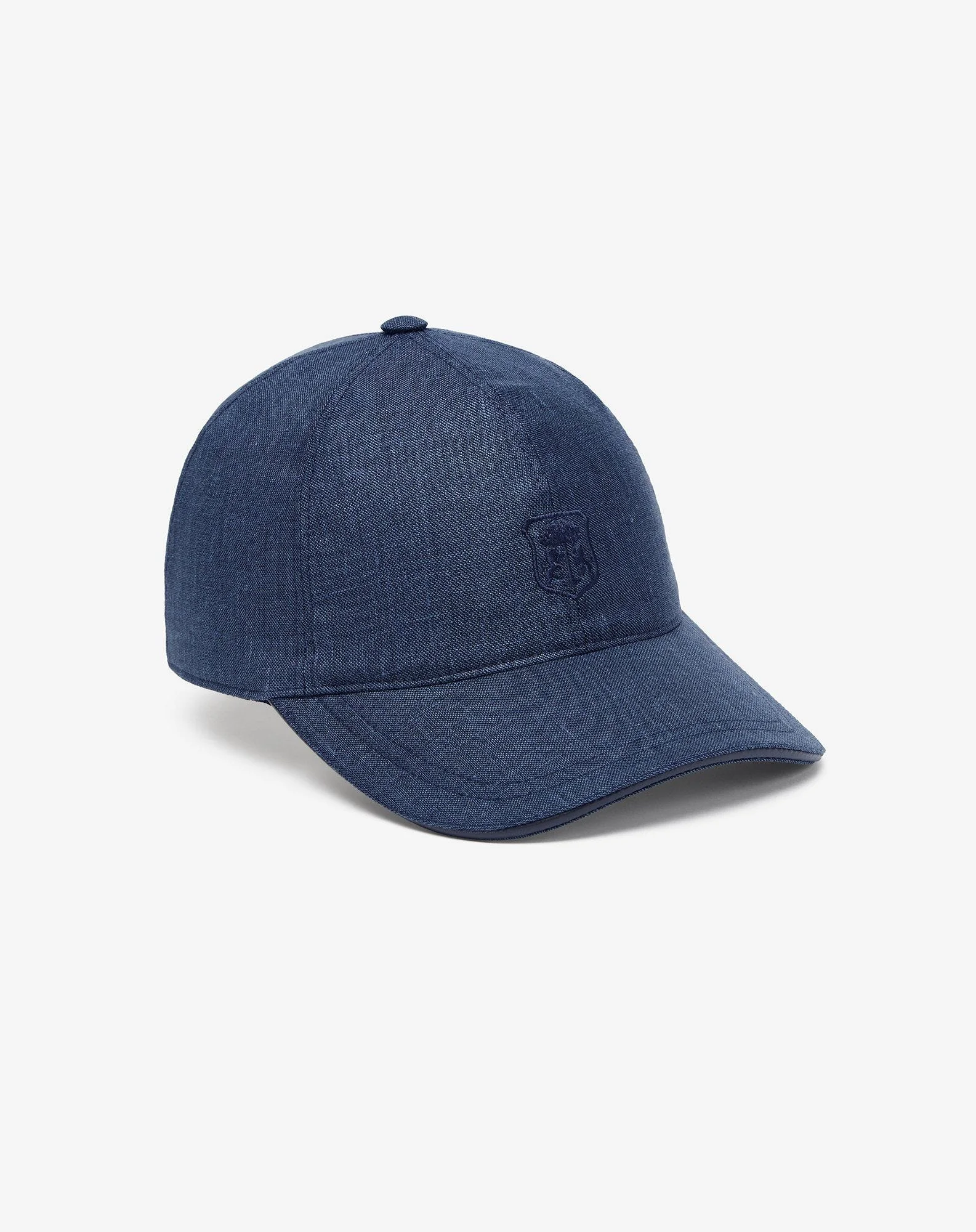 Blue wool, linen and silk baseball cap - 1