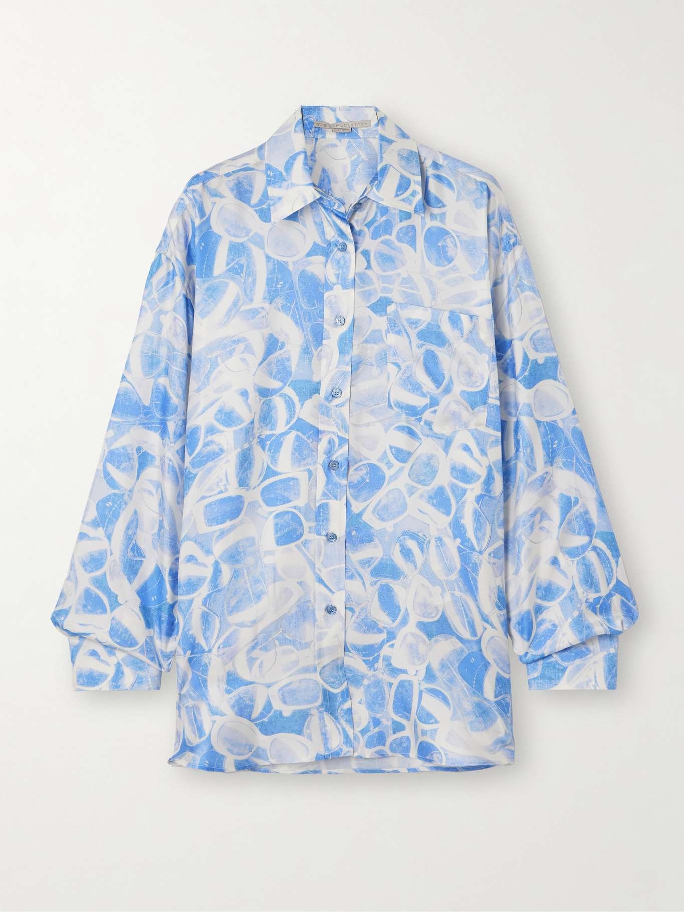 Printed silk-twill shirt - 1