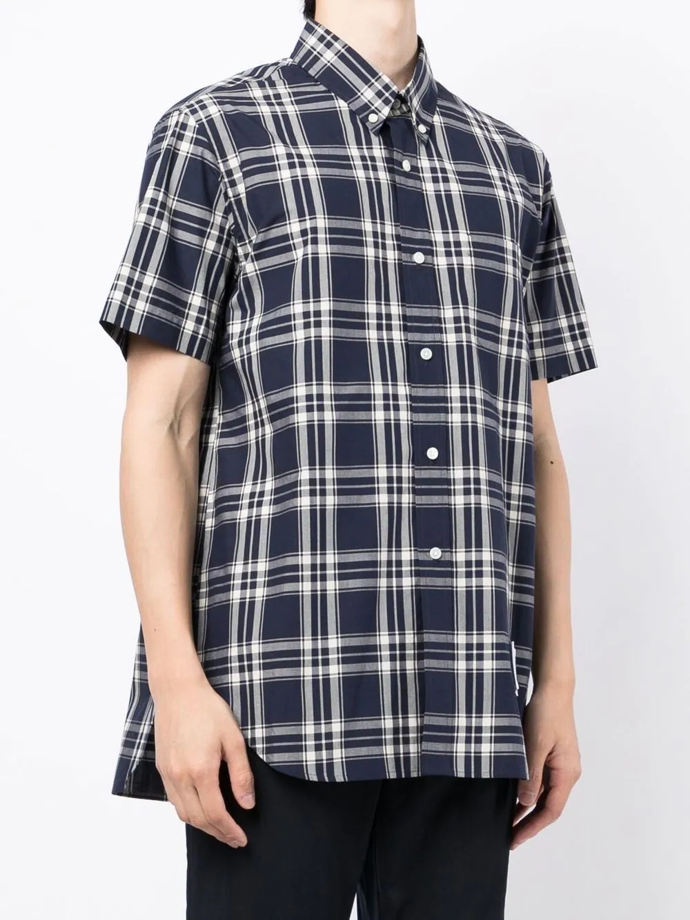 rear-pleat short-sleeve shirt - 3