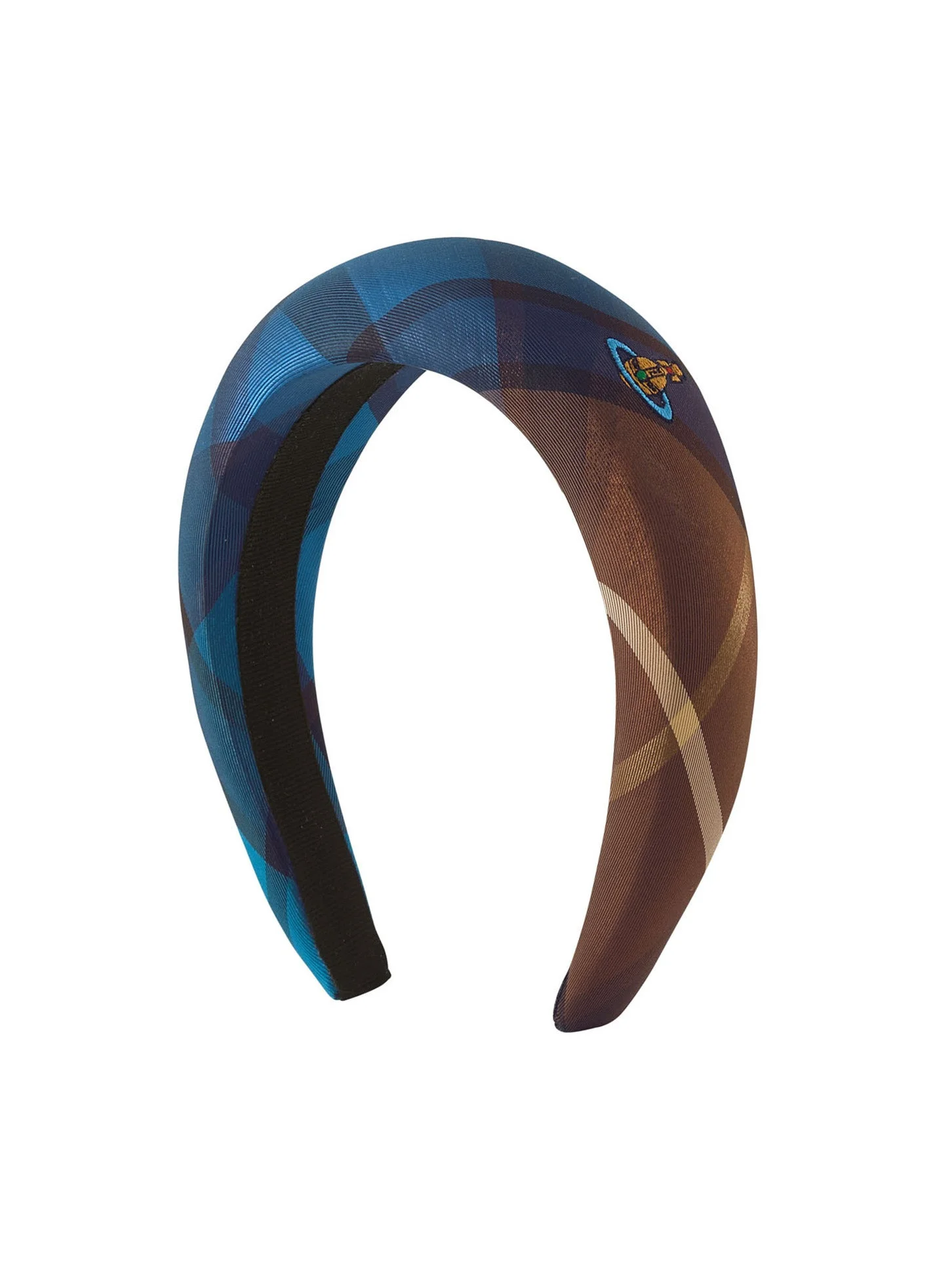 HAIRBAND WIDE - SHINY BLUE/BROWN - 1
