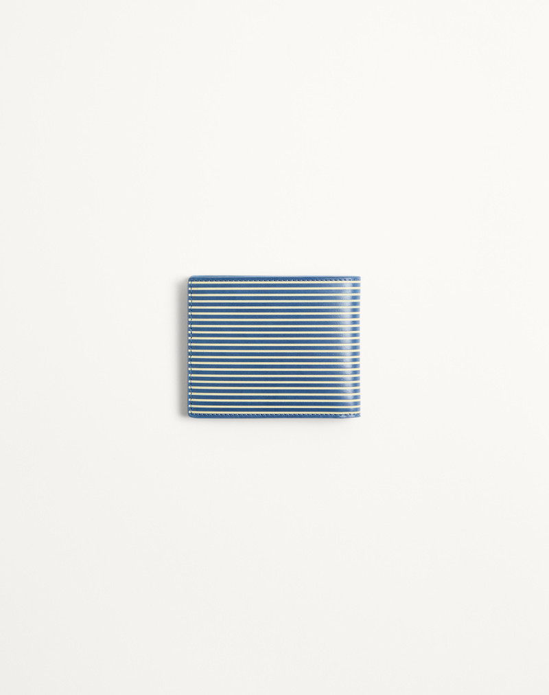 VALENTINO GARAVANI VLOGO SIGNATURE CALFSKIN WALLET WITH STRIPED PRINT 3