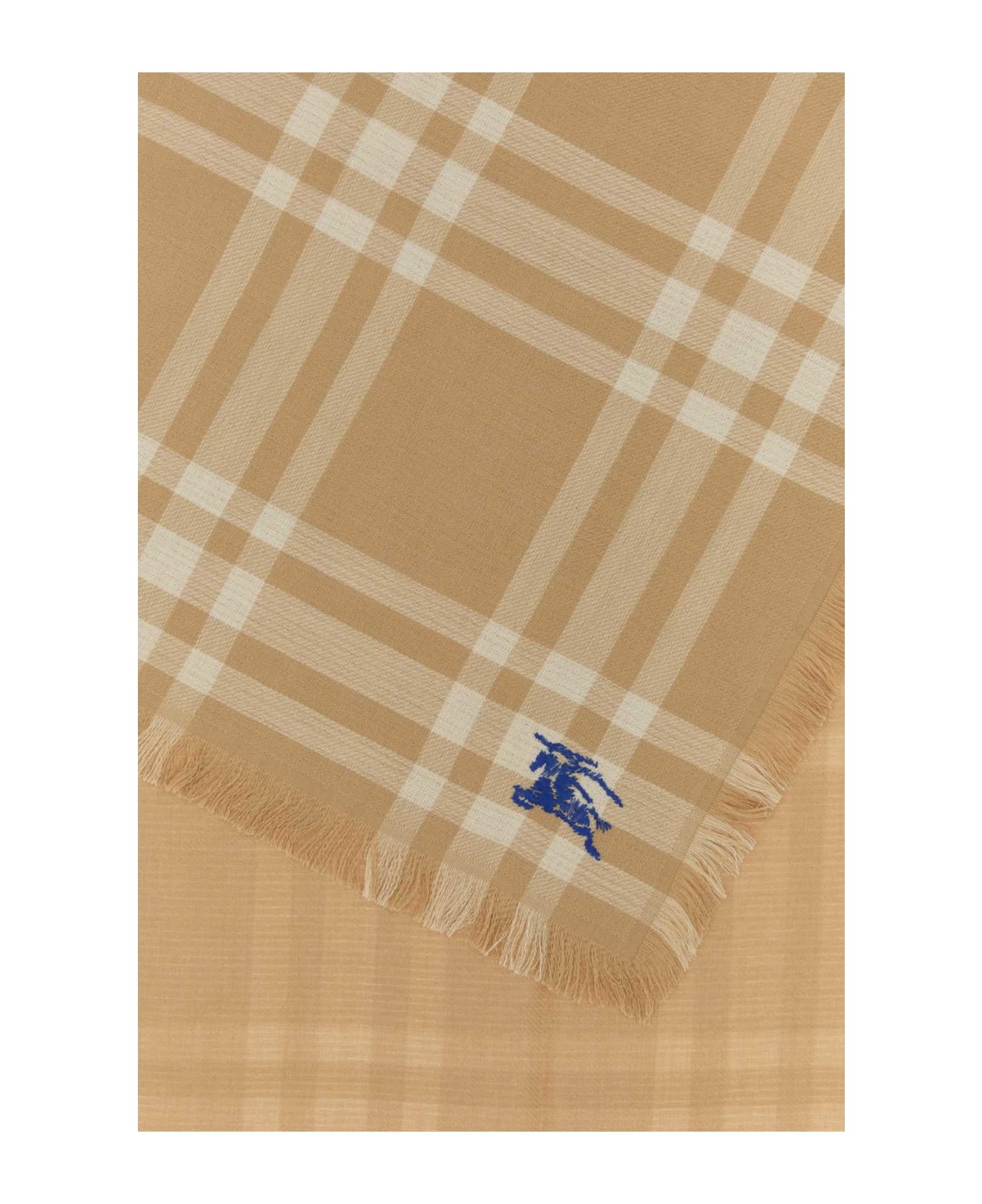 Embroidered Wool Blend Scarf - 2
