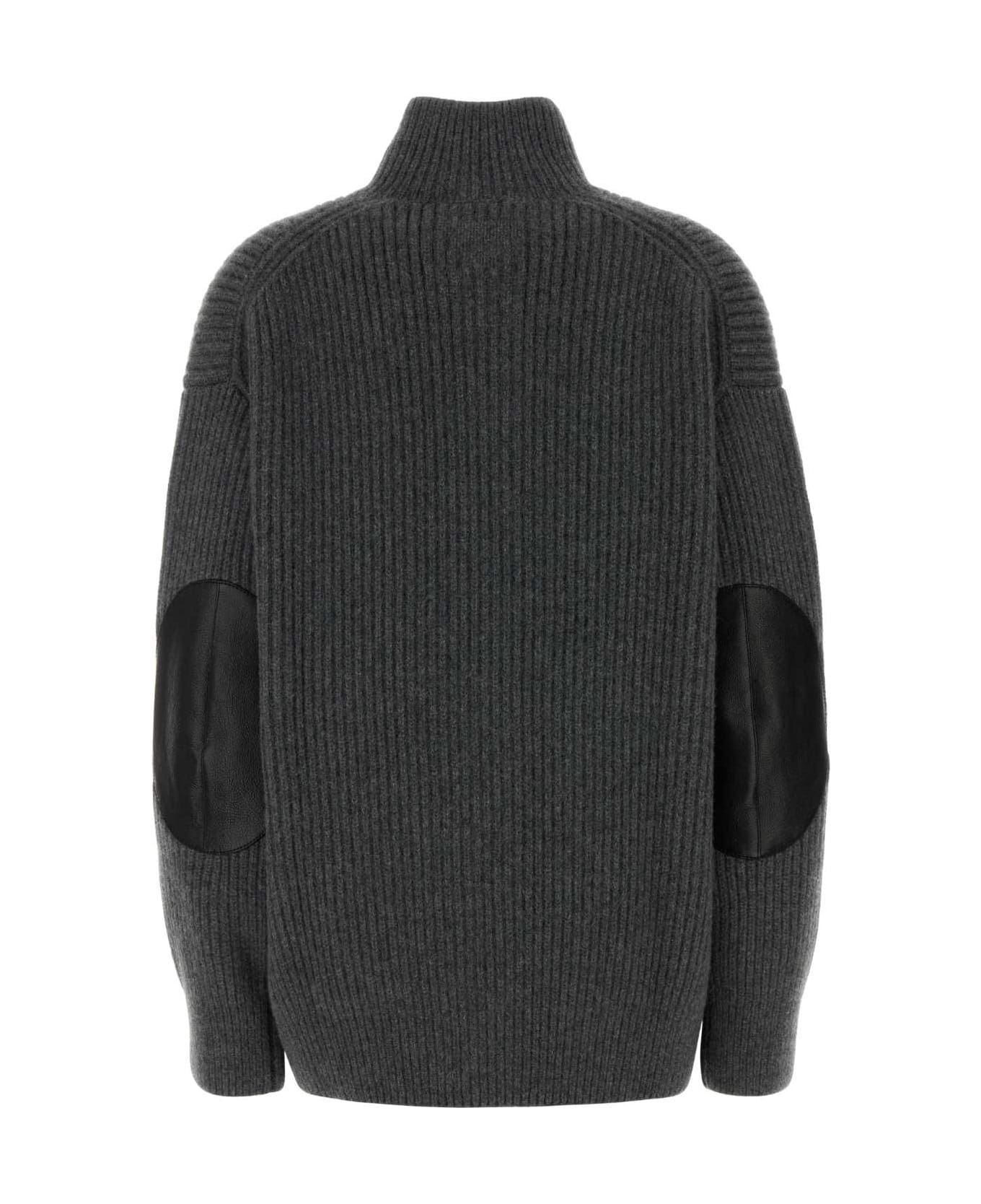 Dark Grey Cashmere Oversize Cardigan - 2