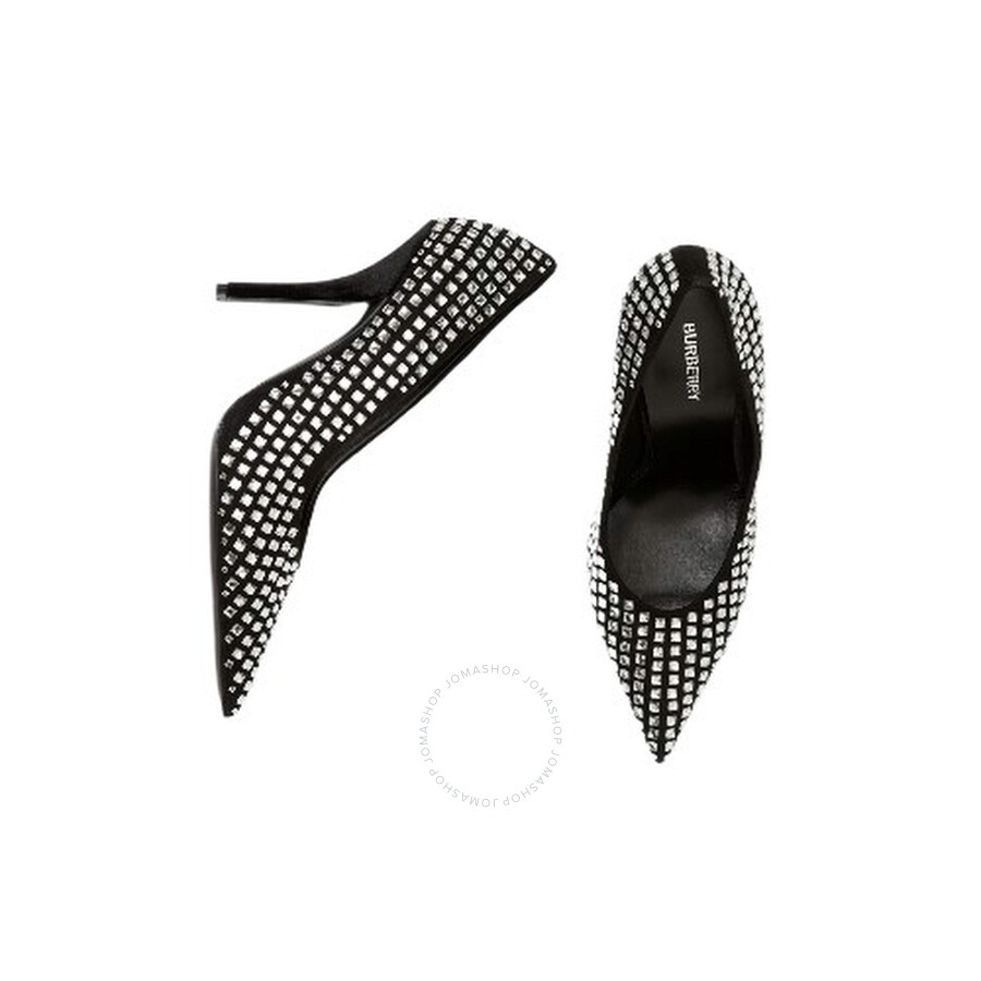 Burberry Madelina Crystal Detail Leather Point-Toe Pumps - 4