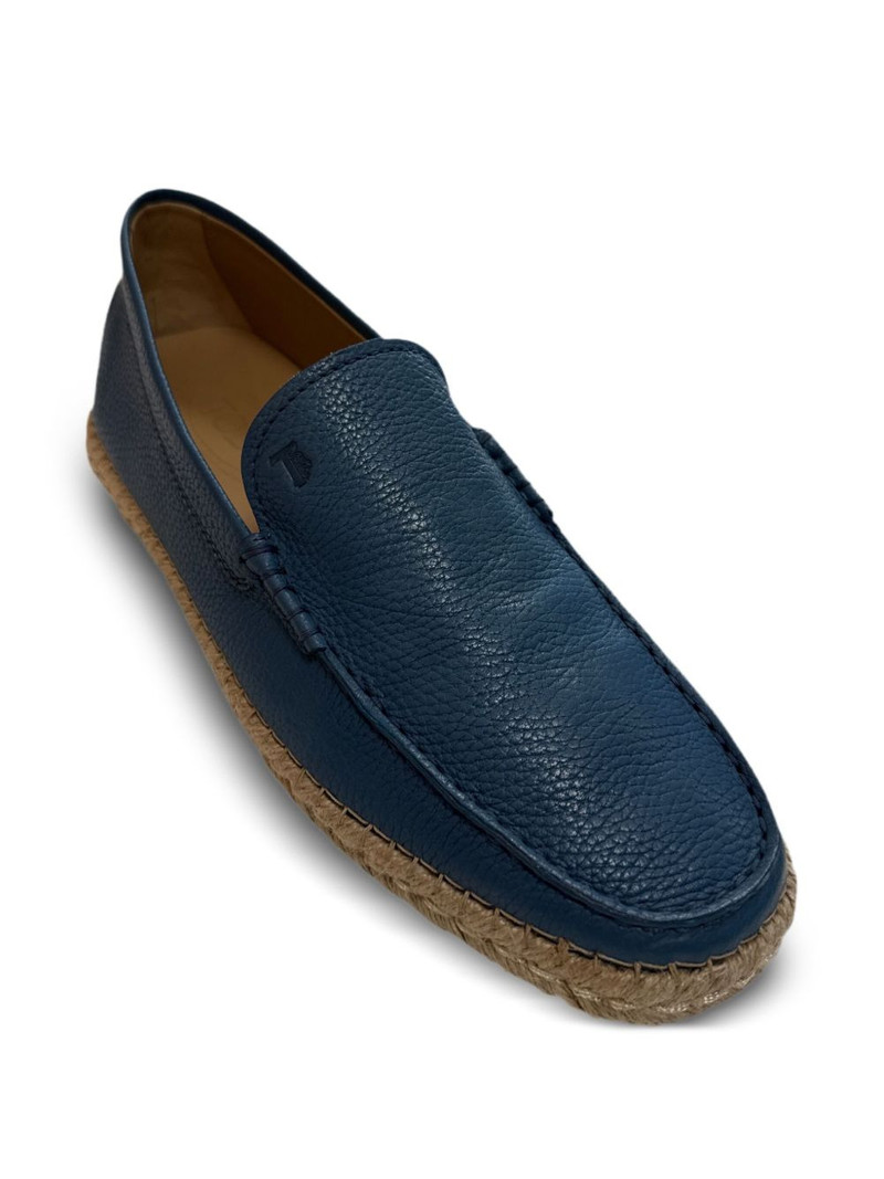 Tod's raffia-platform leather loafers outlook