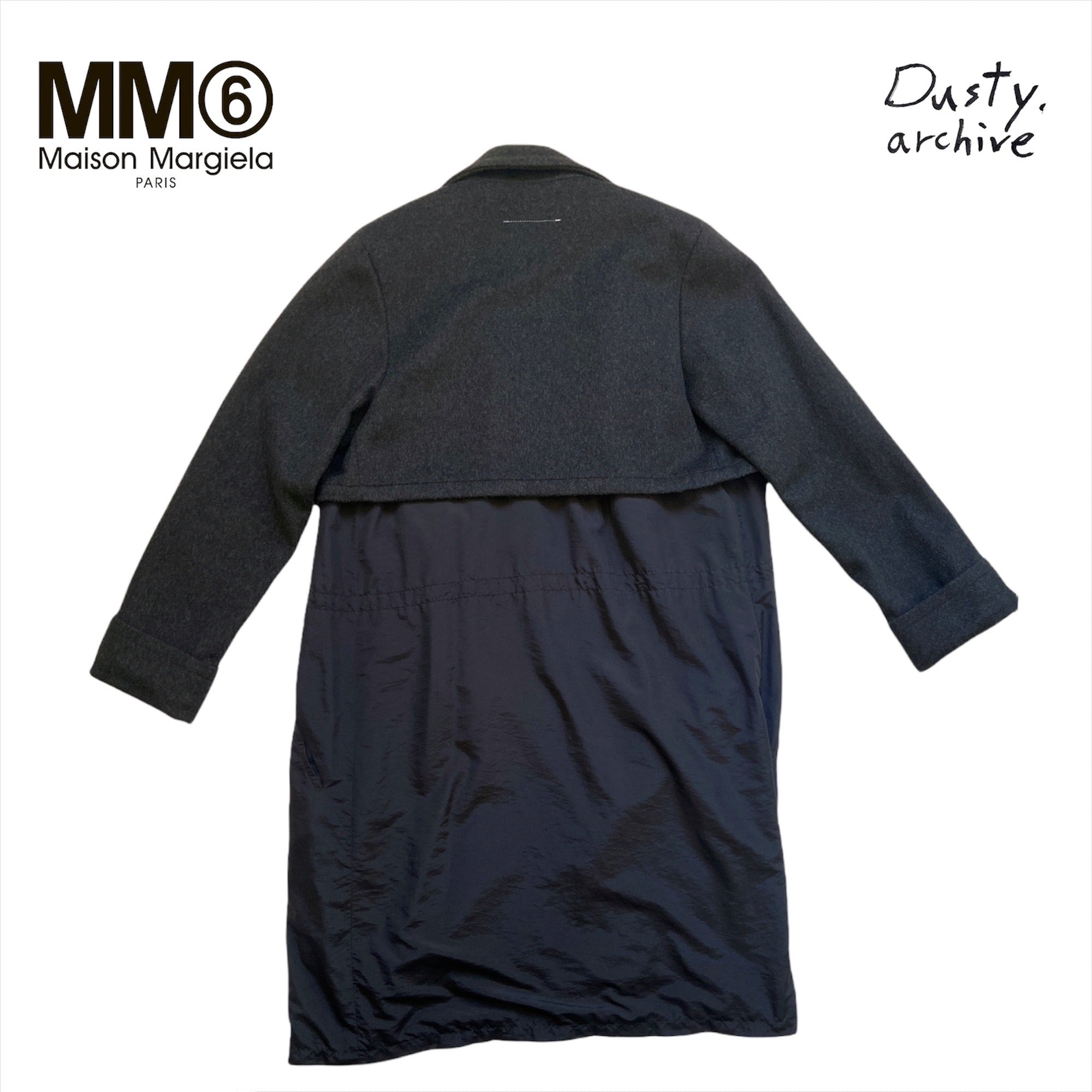 Martin Margiela 2008 mm6 wool / nylon hybrid long coat 38 - 6