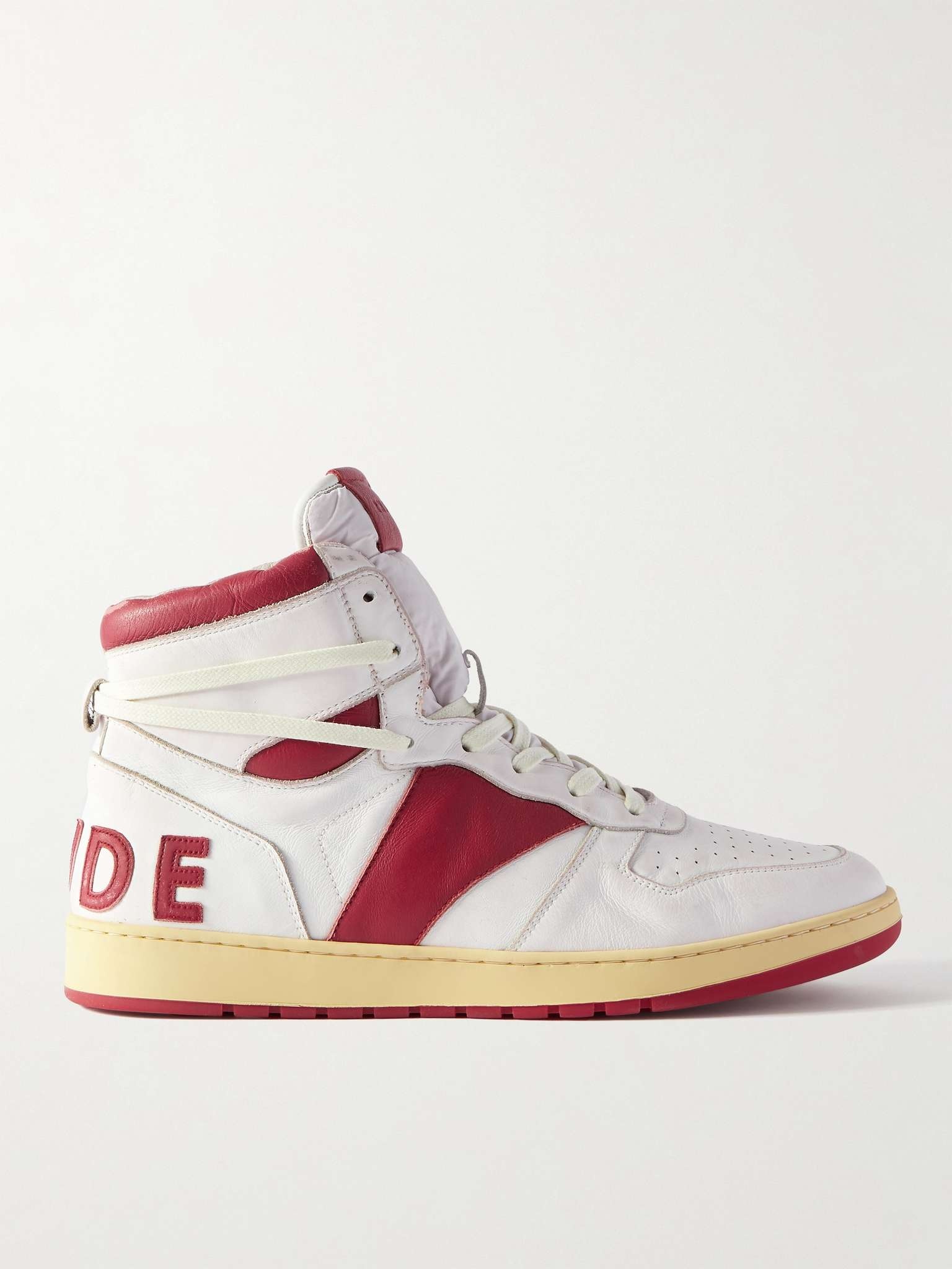 Rhecess Distressed Leather High-Top Sneakers - 1