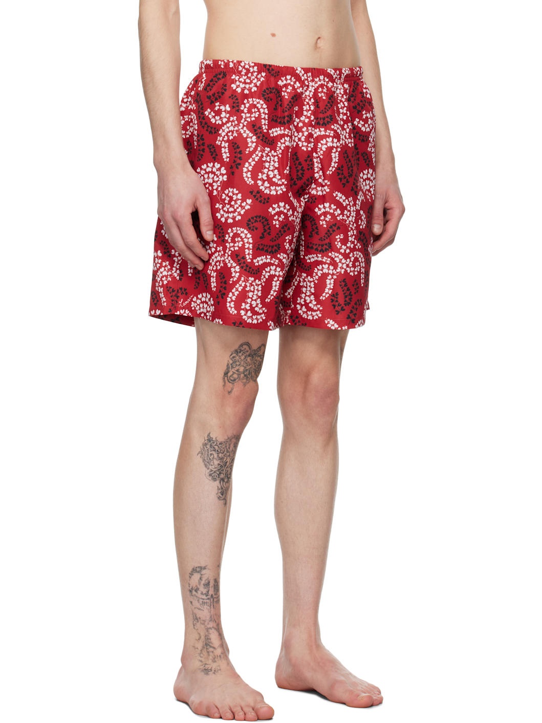 Red Printed Swim Shorts - 2