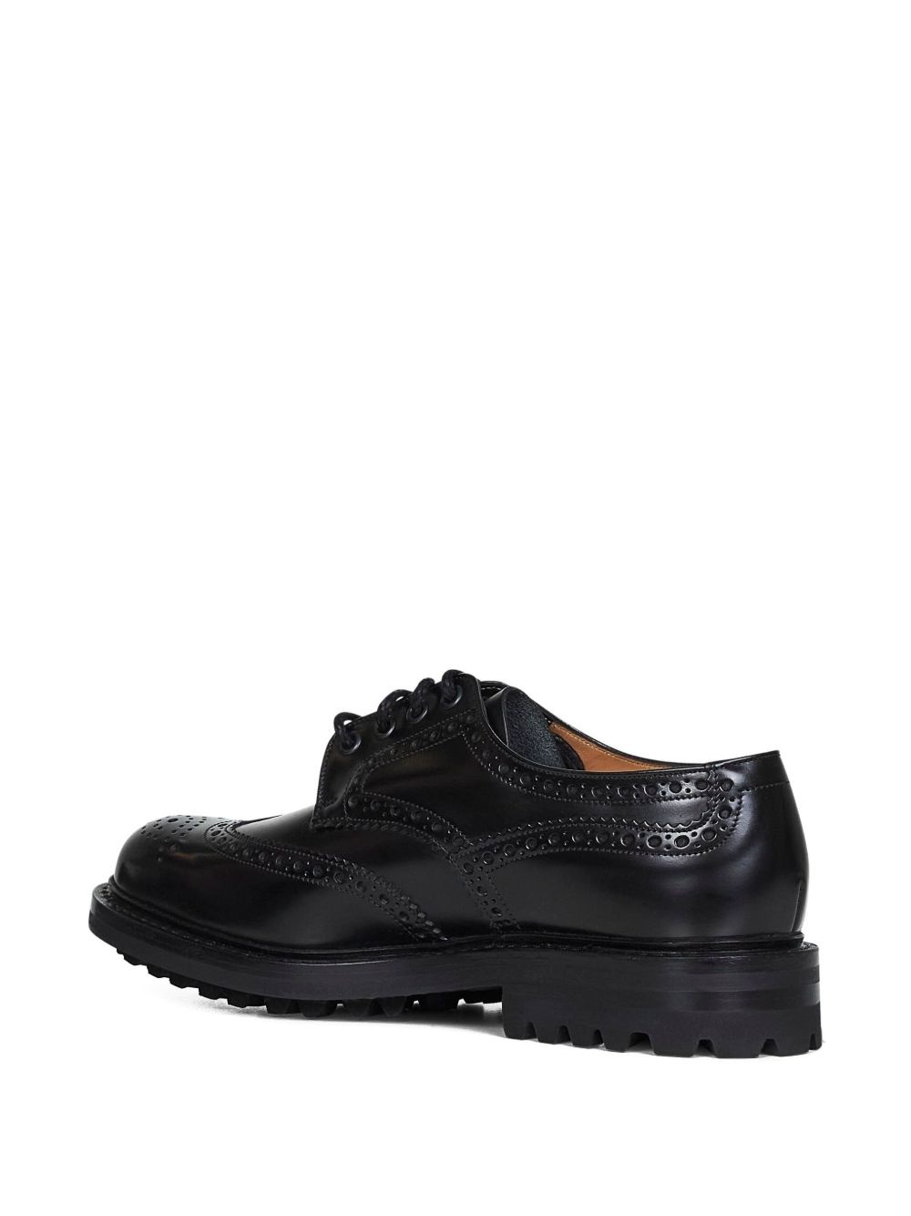 brogue leather derby shoes - 3