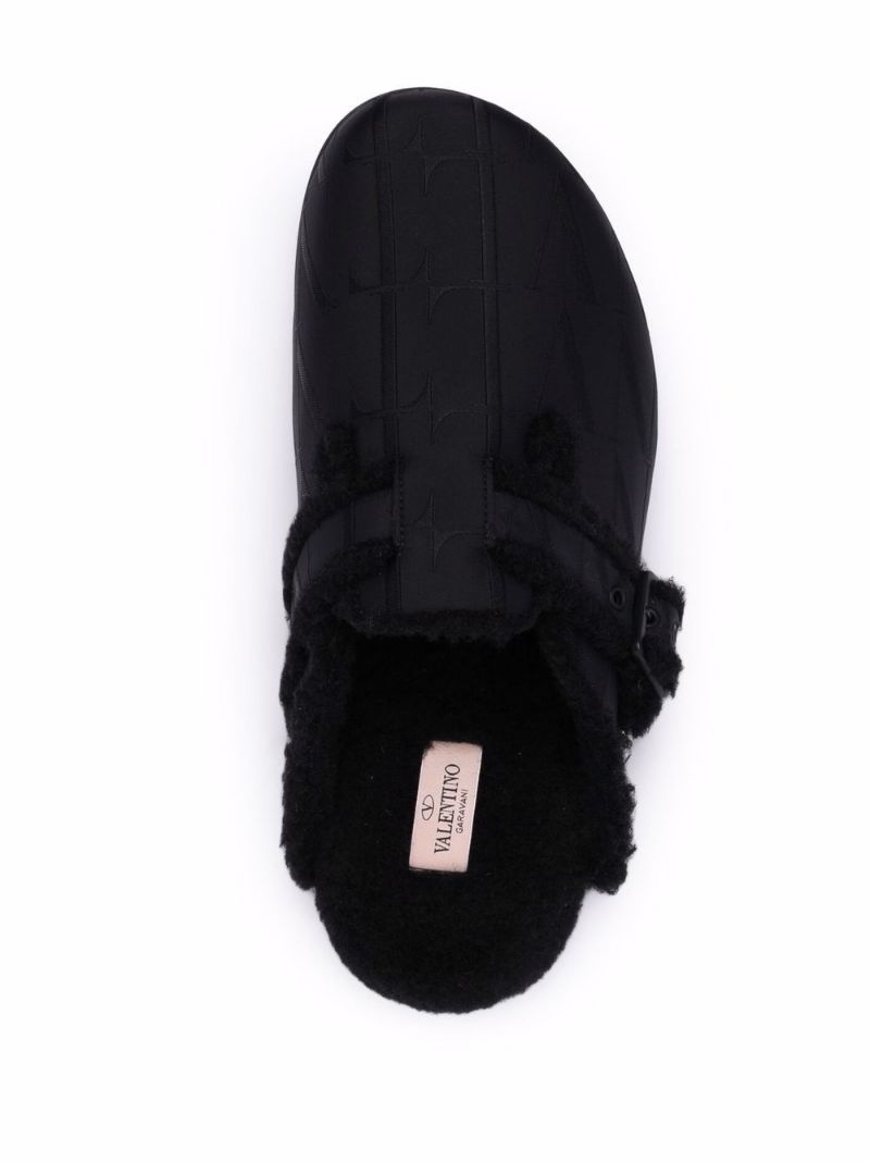 embroidered-logo slip-on loafers - 4