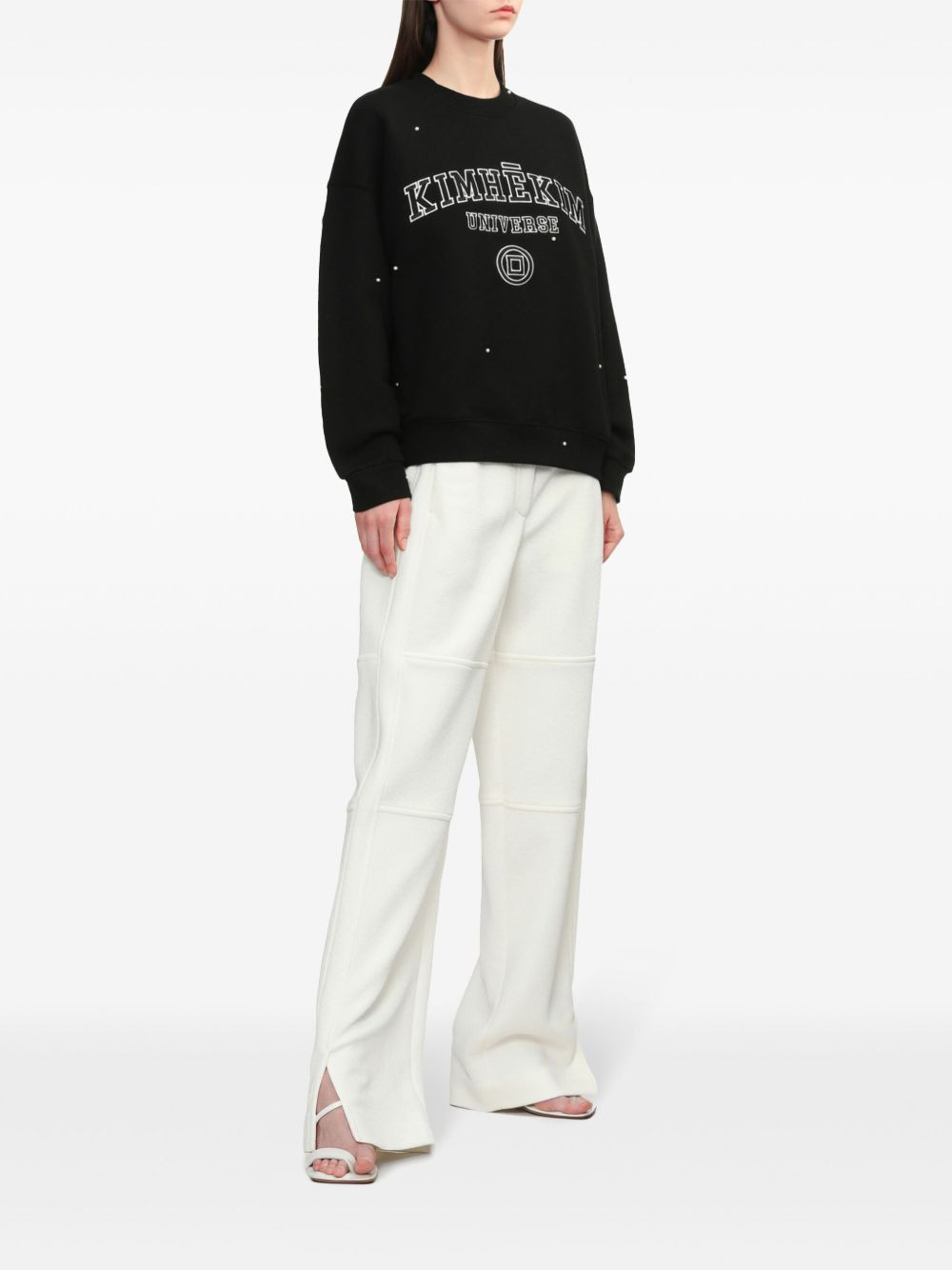 pearl-embellished sweatshirt - 2