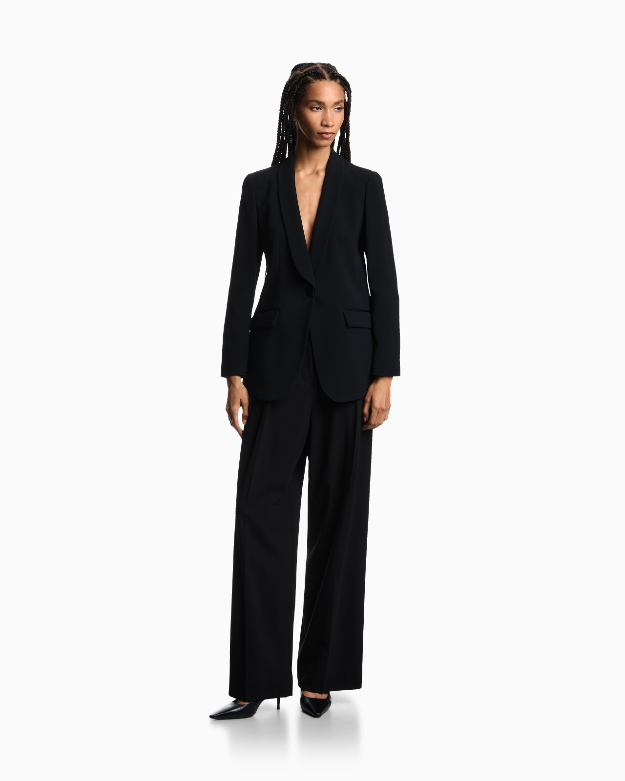Envers-satin, shawl-collar jacket - 2