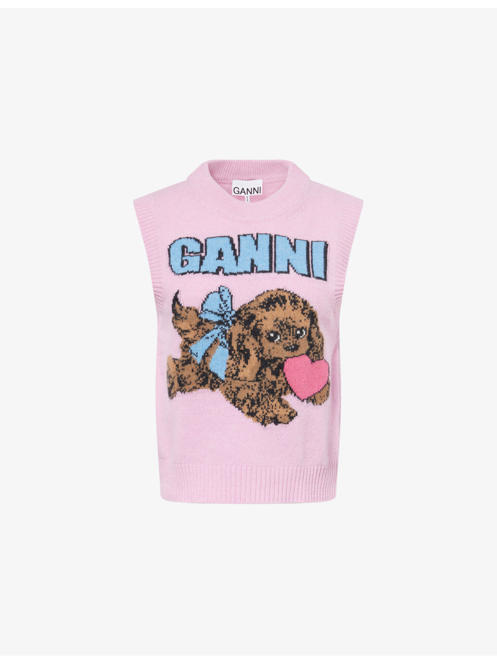 Puppy Round-Neck Wool-Blend Vest - 1