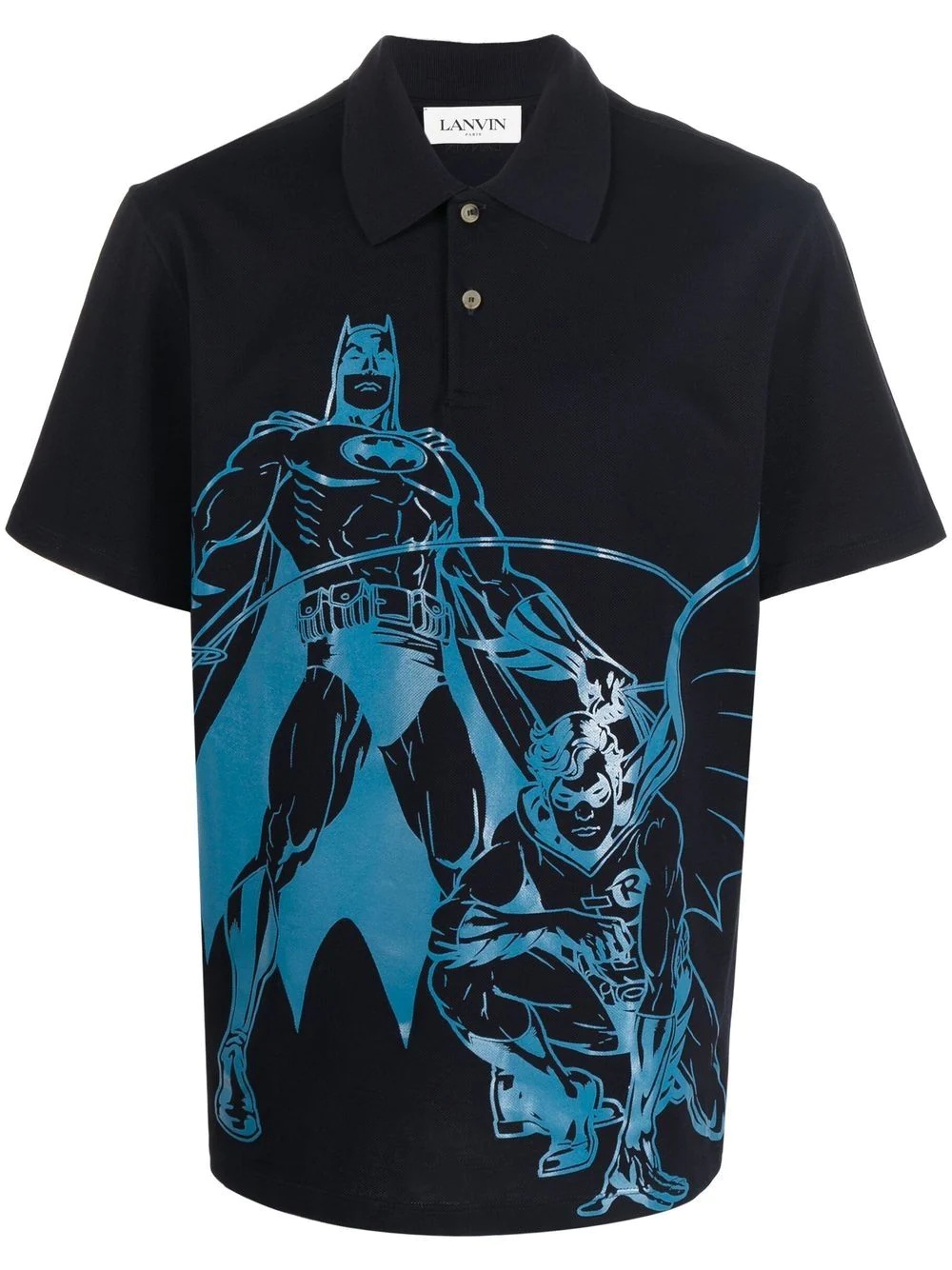 batman-print detail polo shirt - 1